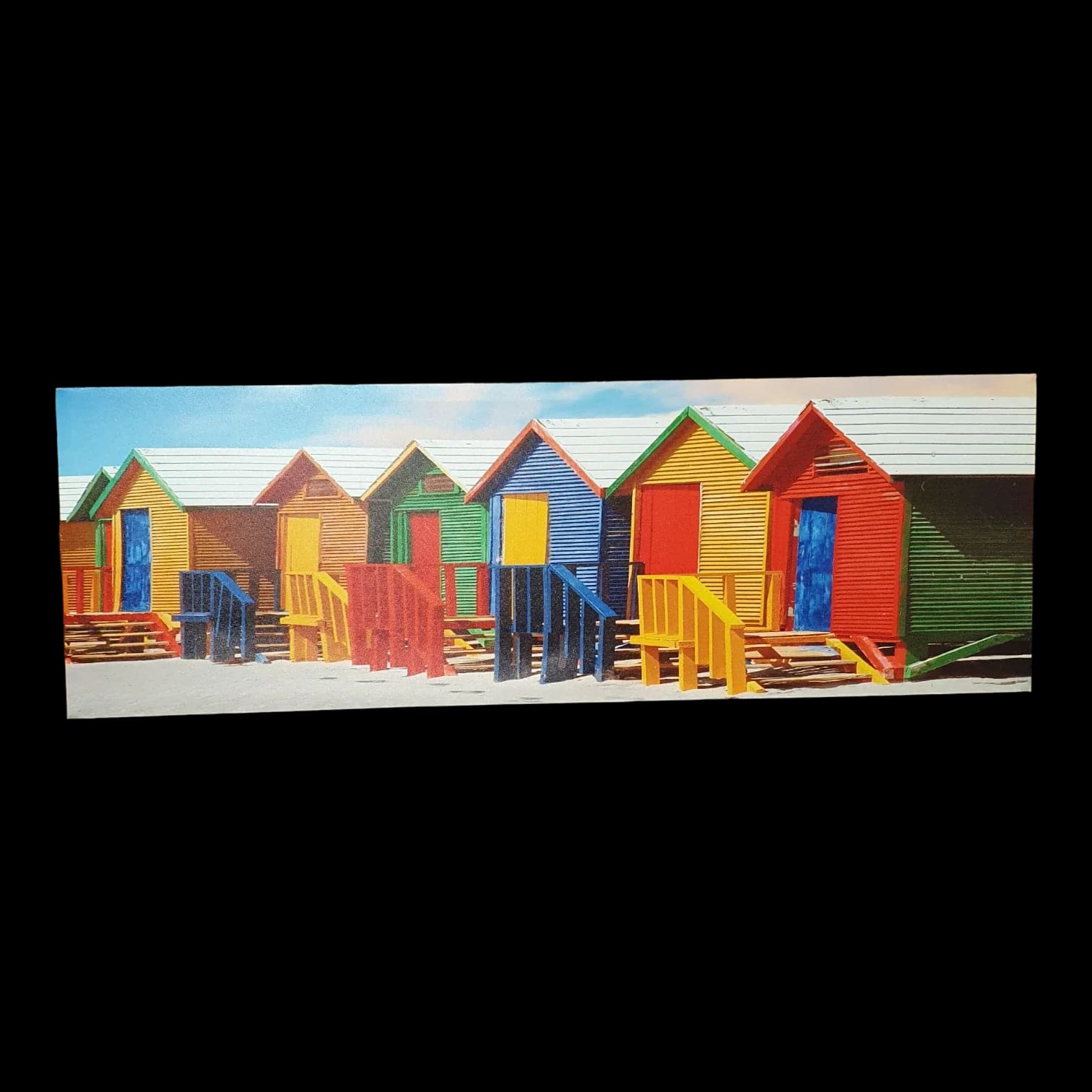 Large Beach Huts Canvas Picture - Pictures - Unbranded - 2