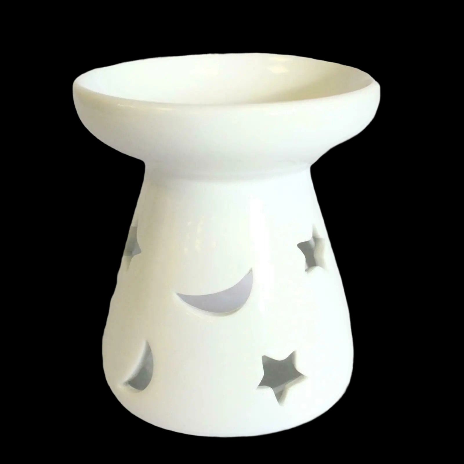 Large Classic White Oil Burner - Moon & Star - Wax Warmers