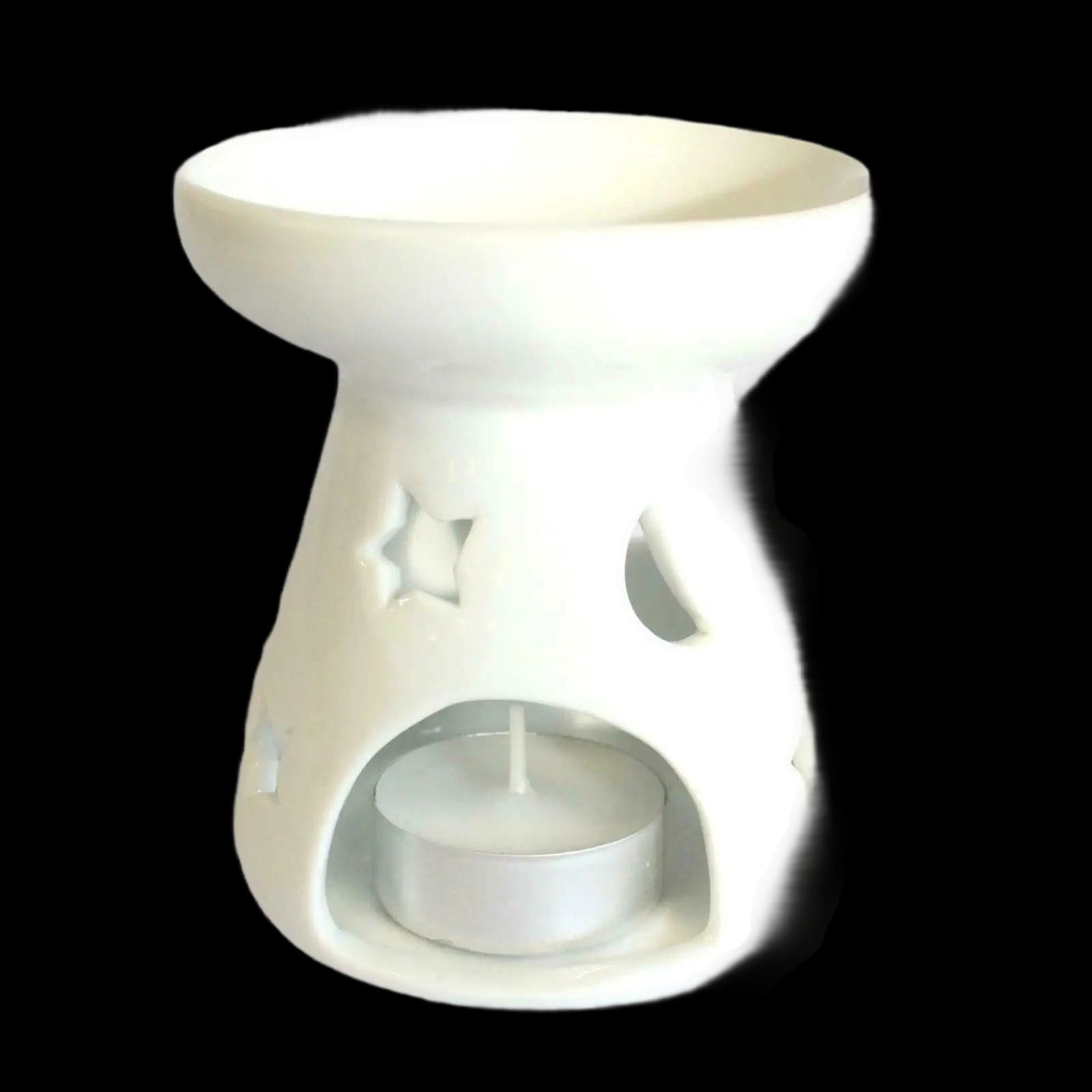 Large Classic White Oil Burner - Moon & Star - Wax Warmers