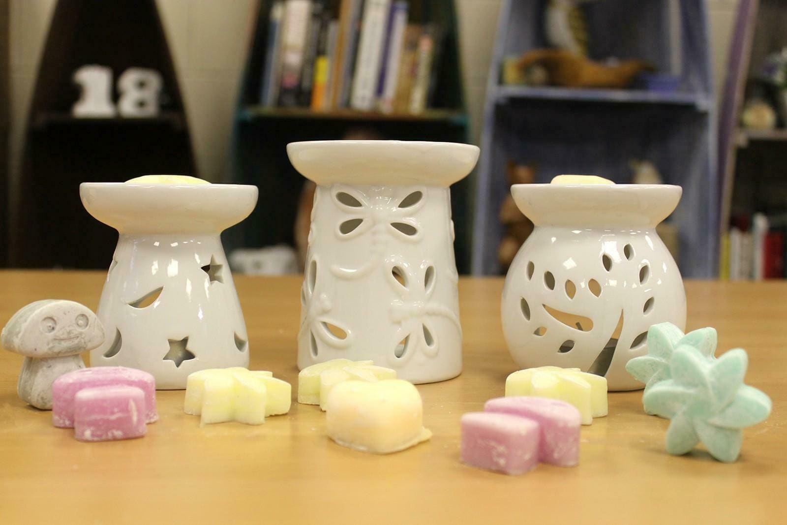 Large Classic White Oil Burner - Moon & Star - Wax Warmers