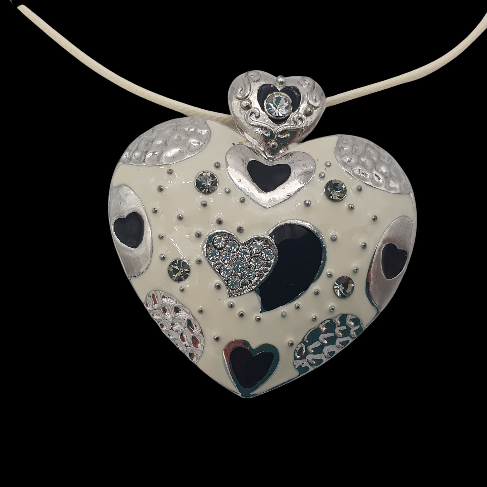 Large Hearts Love Necklace Heart Pendant Charm Handmade