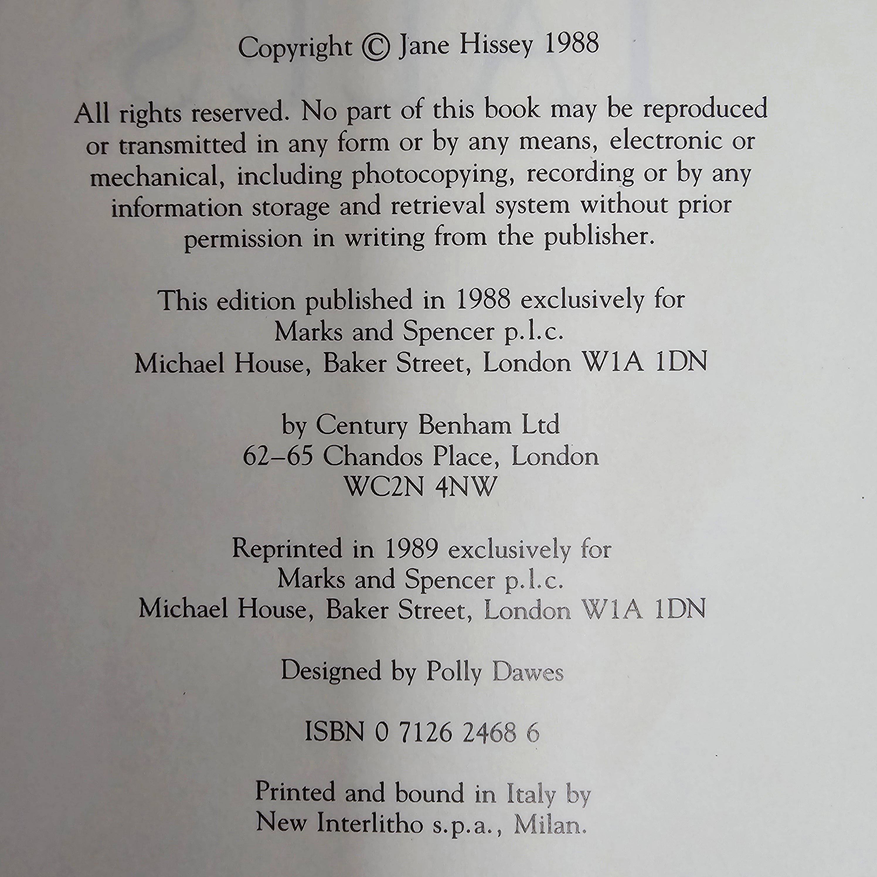 M&S Teddy Bear Tales Childrens Book Jane Hissey Vintage