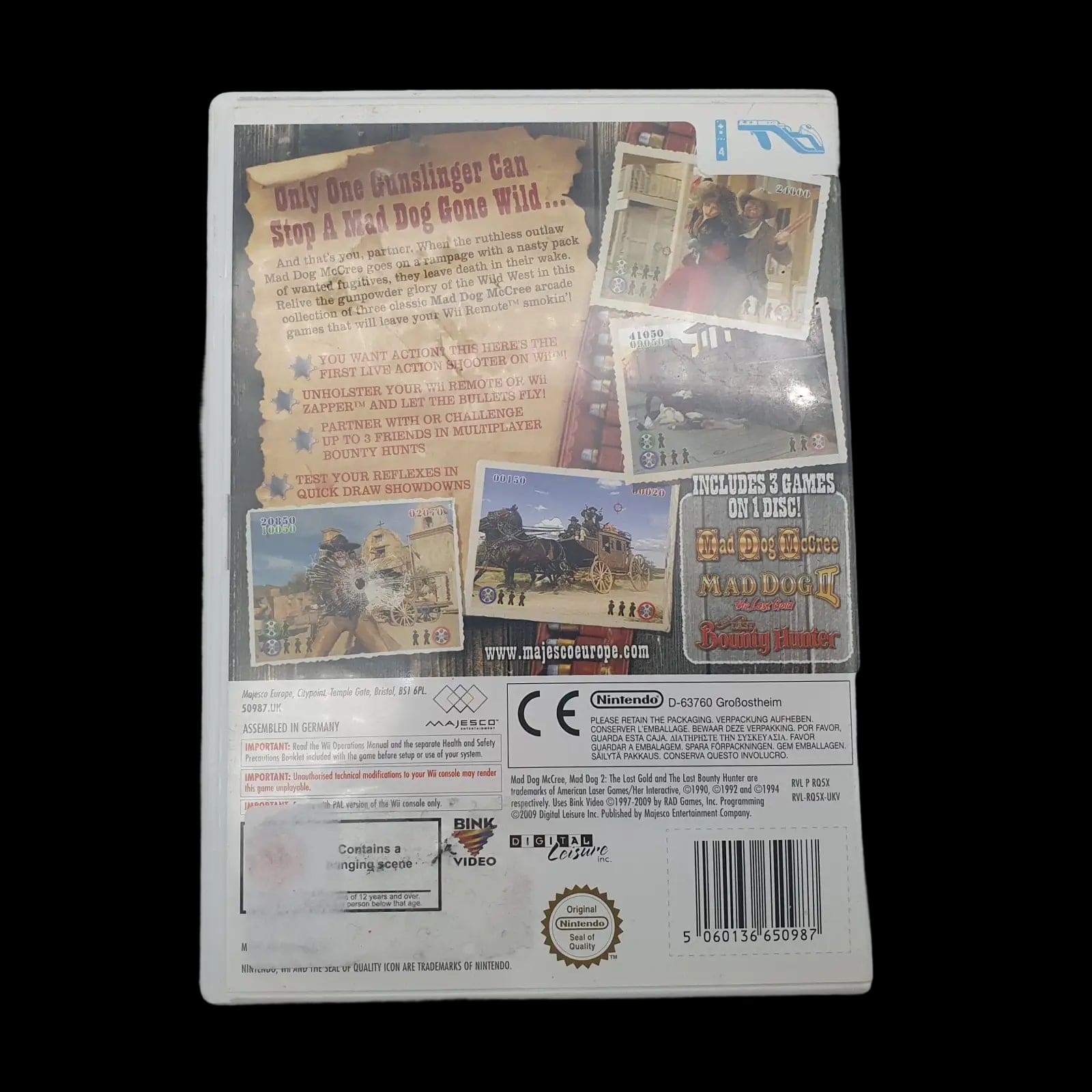 Mad Dog Mcgree Gun Slinger Pack Nintendo Wii Majesco 2009