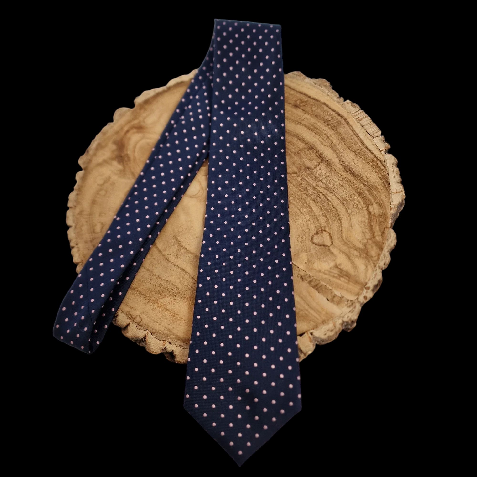 Marks & Spencer Silk Navy Polka Dot Necktie - Ties - 2