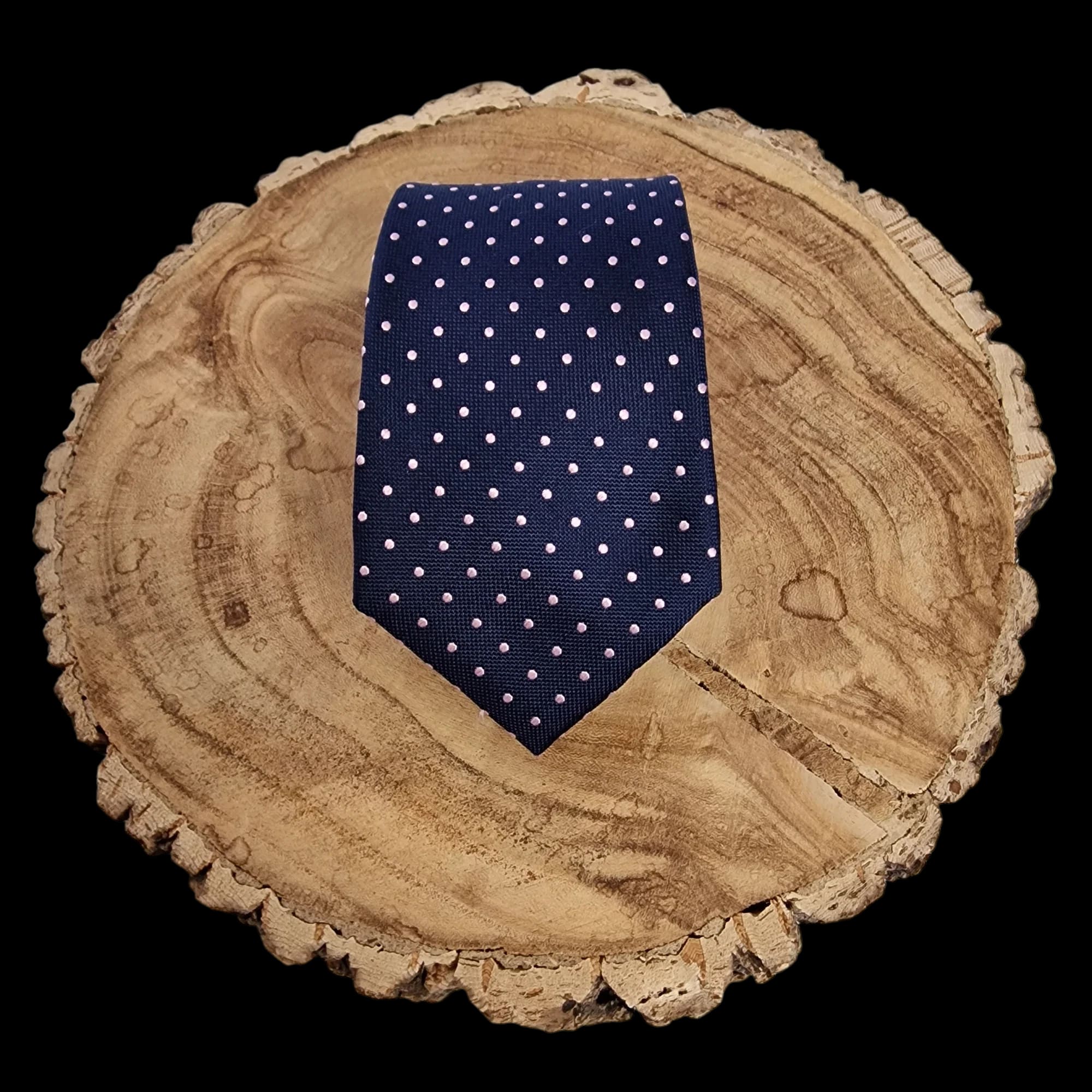 Marks & Spencer Silk Navy Polka Dot Necktie - Ties - 1