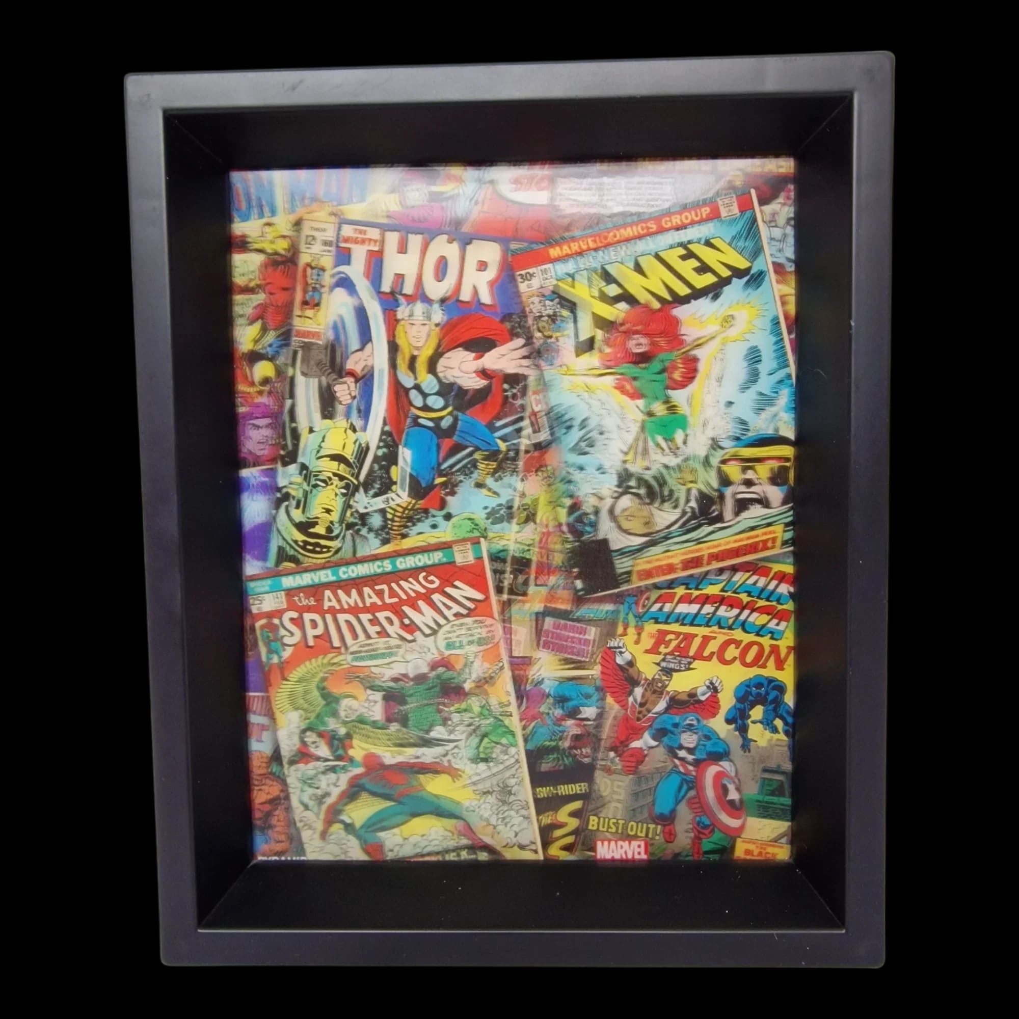 Marvel Comics Comic Book Covers Framed 3d Lenticular Poster