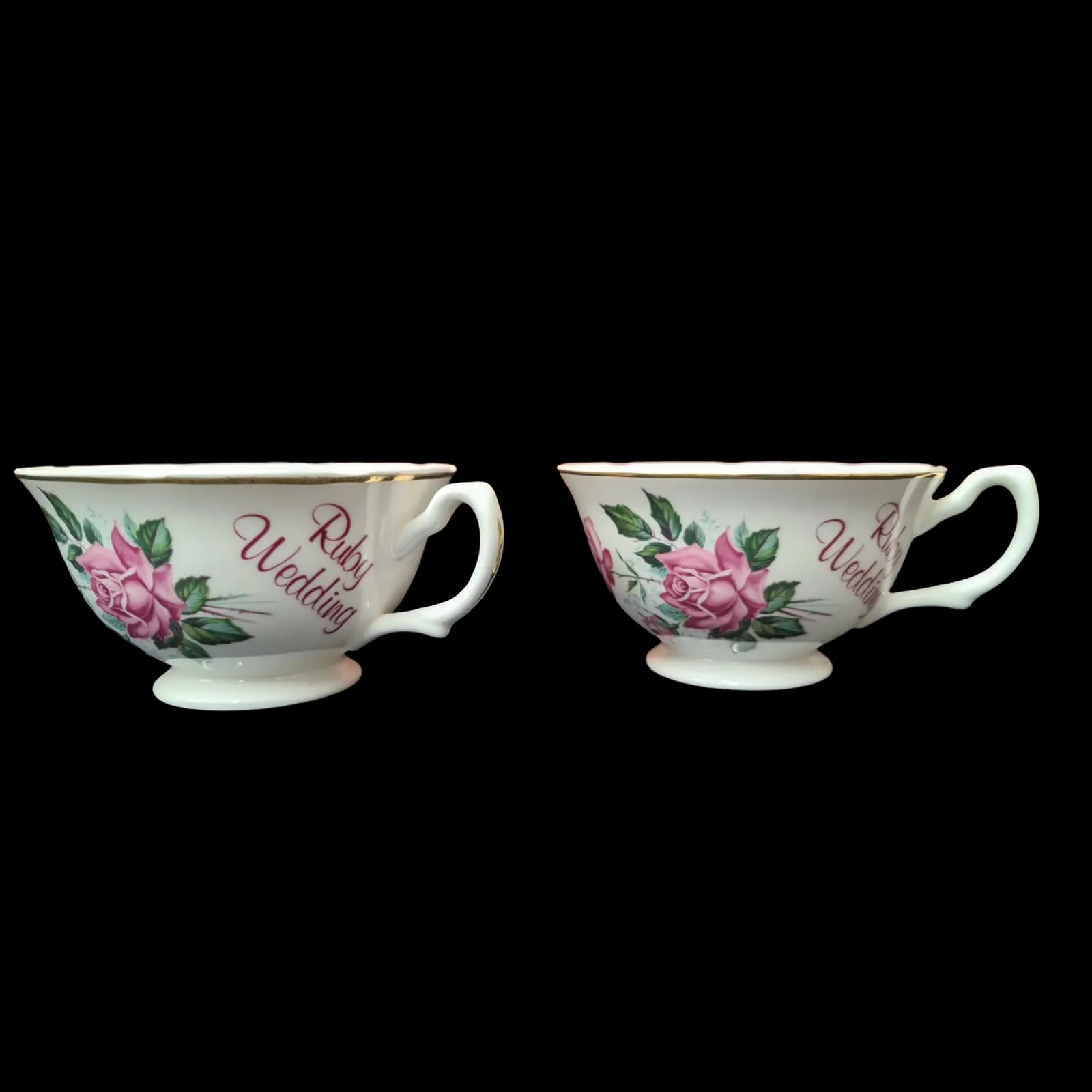 Mayfair Ruby 40th Wedding Anniversary Bone China Cups &