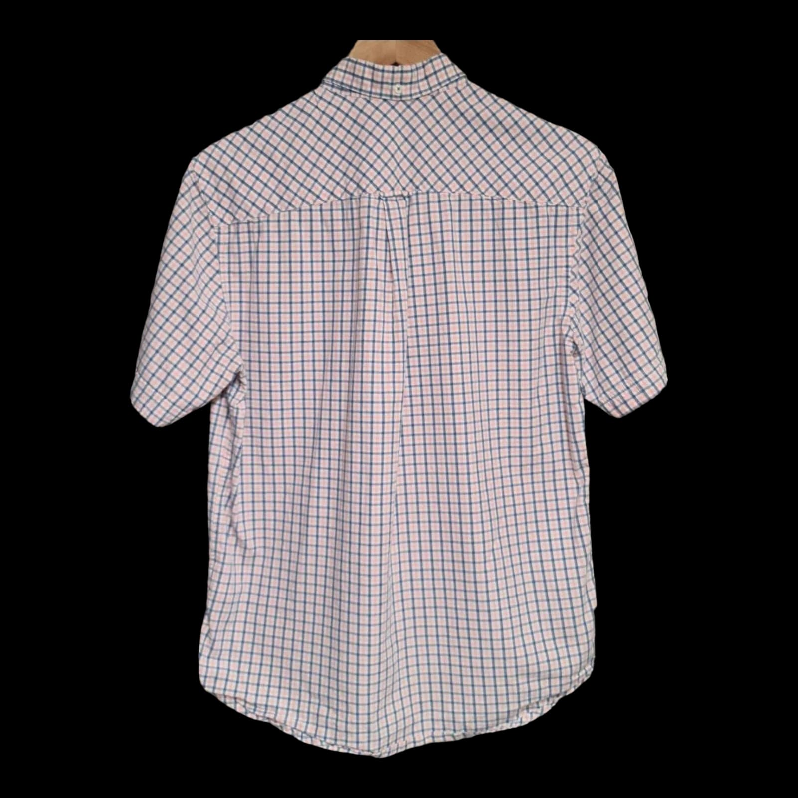 Mens Ben Sherman Pink White Blue Check Short Sleeve Shirt