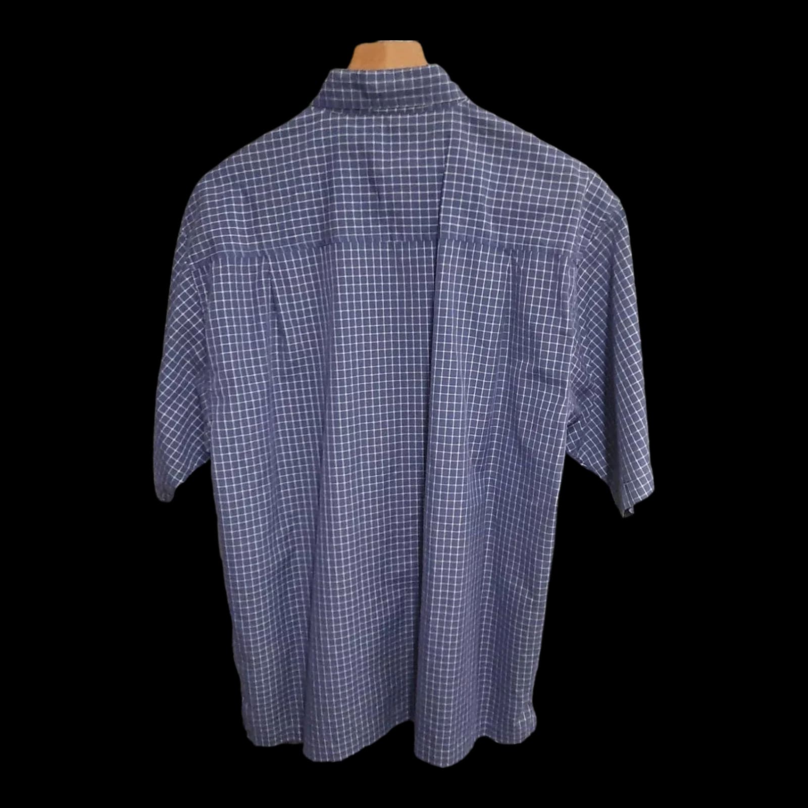 Mens Head Blue Check Short Sleeve Shirt UK Large - Shirts