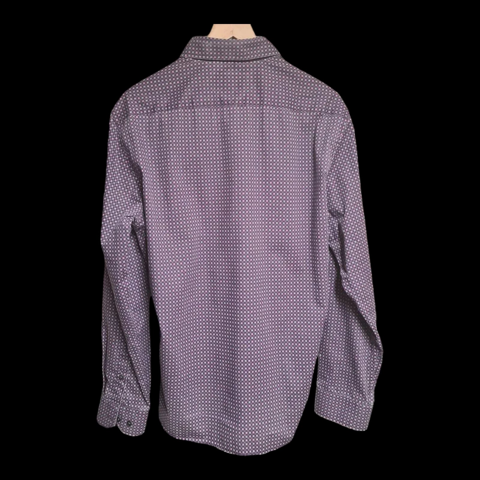 Mens M&S Purple Check Long Sleeve Shirt UK Large - Shirts
