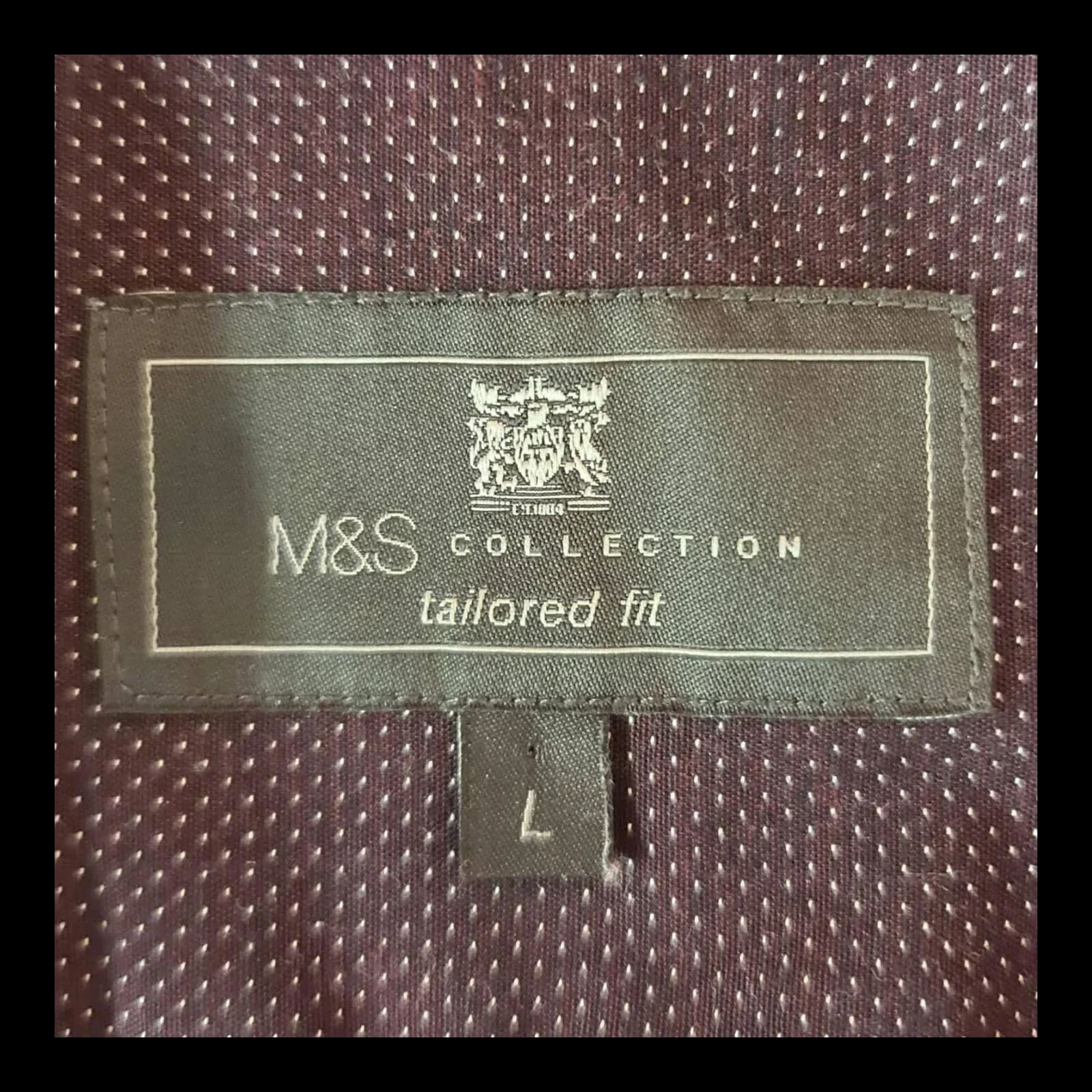 Mens M&S Purple Check Long Sleeve Shirt UK Large - Shirts