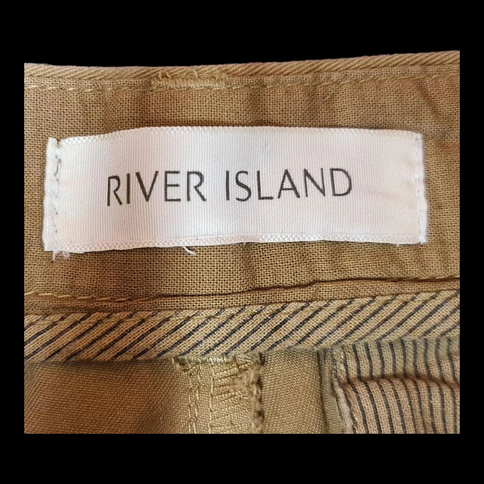 Mens River Island Khaki Shorts UK 28R - 3 - 474
