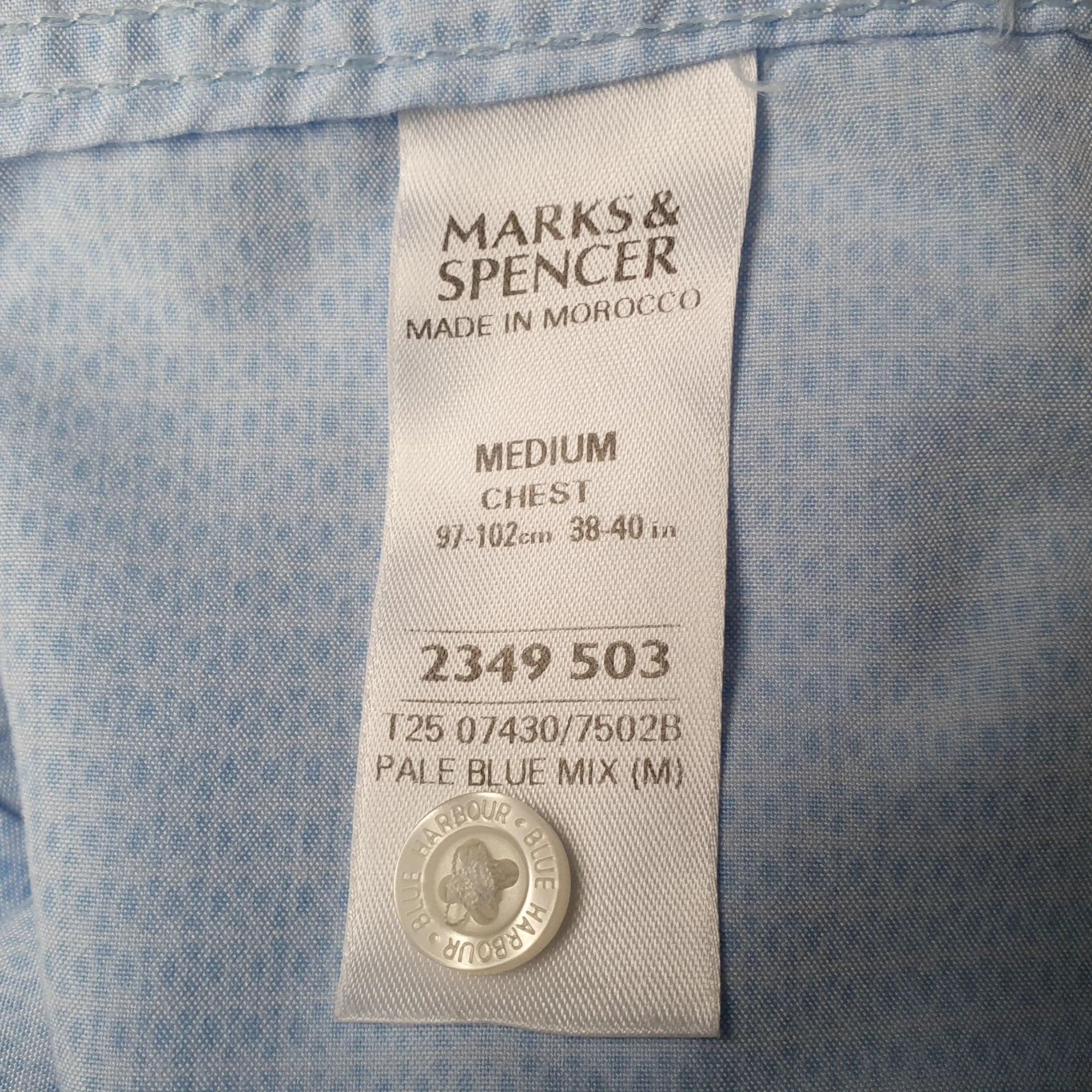 Mens Shirt Marks Spencer Blue Harbour Short Sleeved Uk
