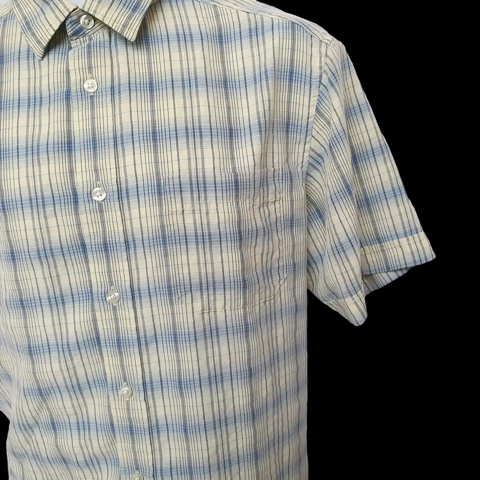 Mens Shirt Marks Spencer Man Yellow Check Short Sleeve Uk