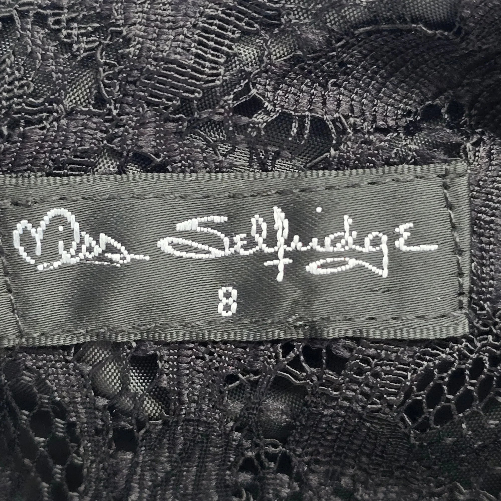 Miss Selfridge Black Sheath Dress With Sheer Lace Waistline
