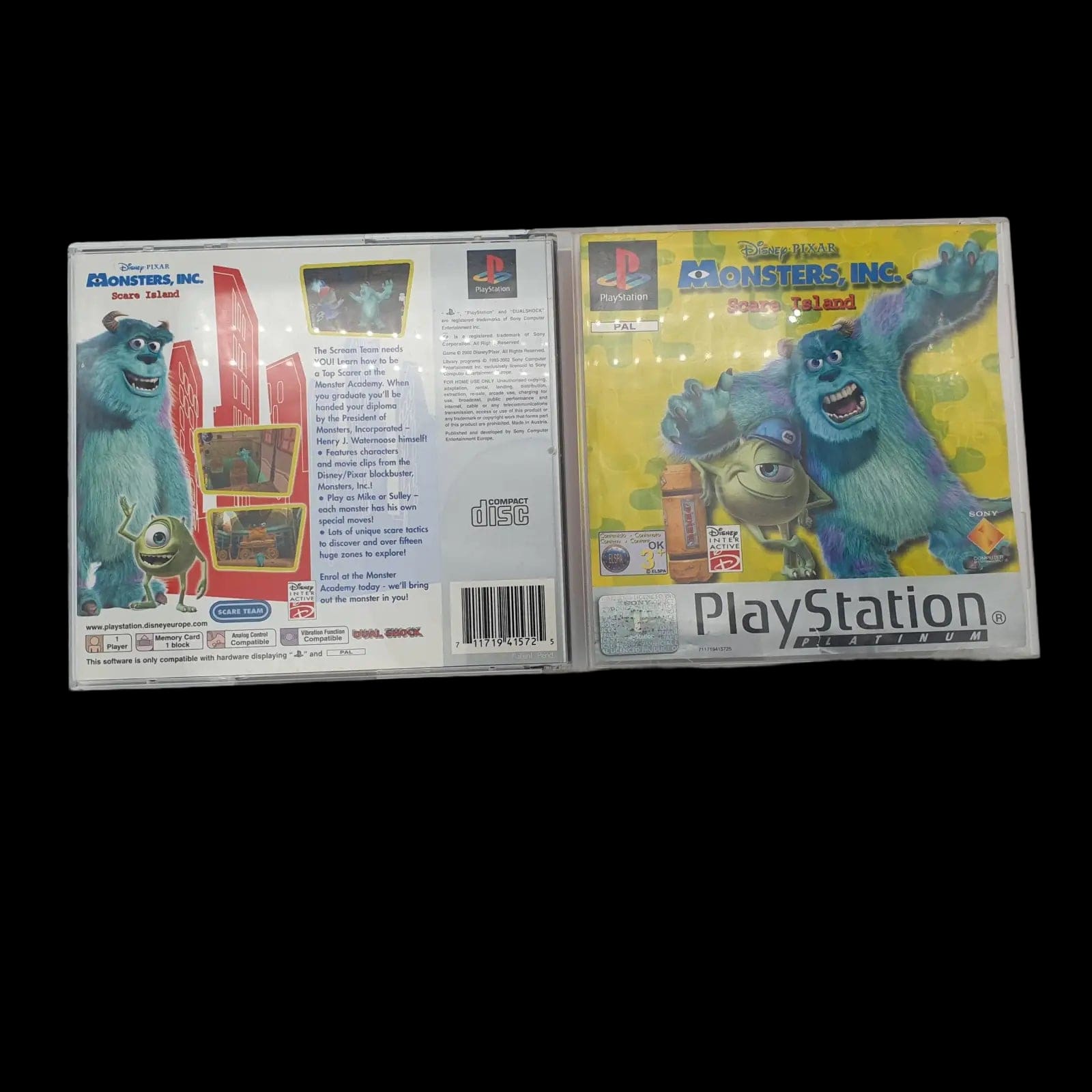 Monsters Inc Scare Island Playstation 1 Ps1 Disney Pixar