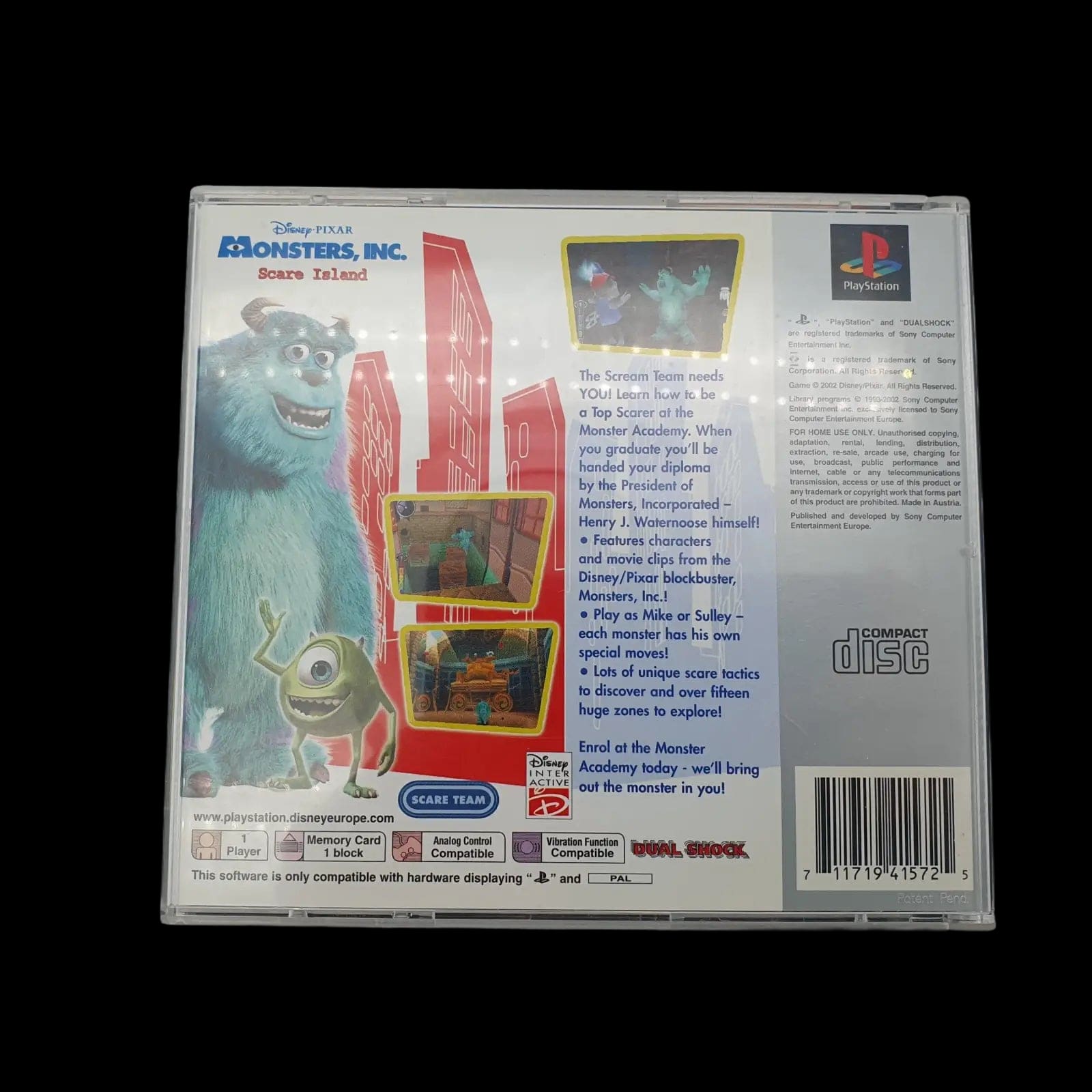 Monsters Inc Scare Island Playstation 1 Ps1 Disney Pixar