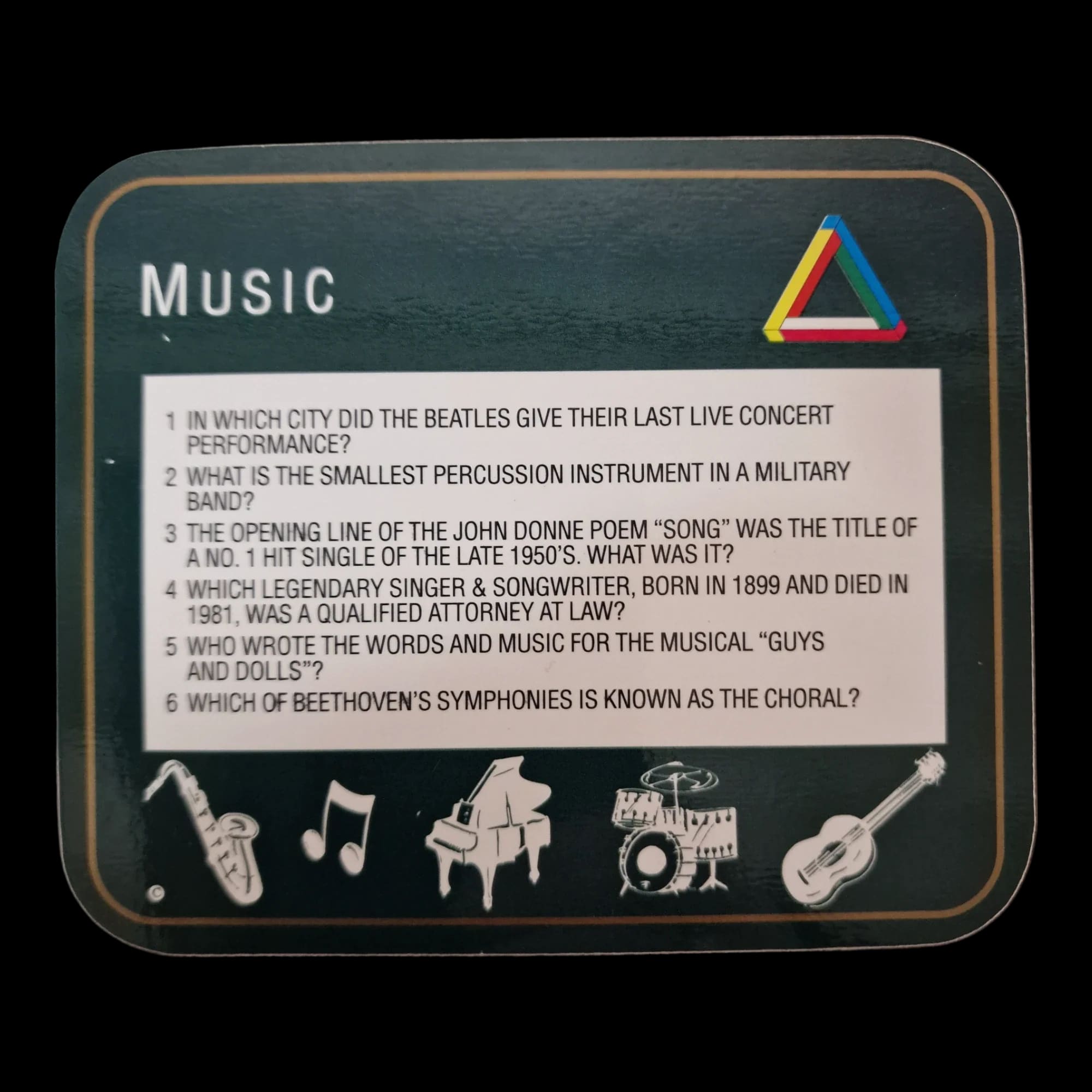 Music Quiz Wooden Coasters - Jason Products - 8 - 2709