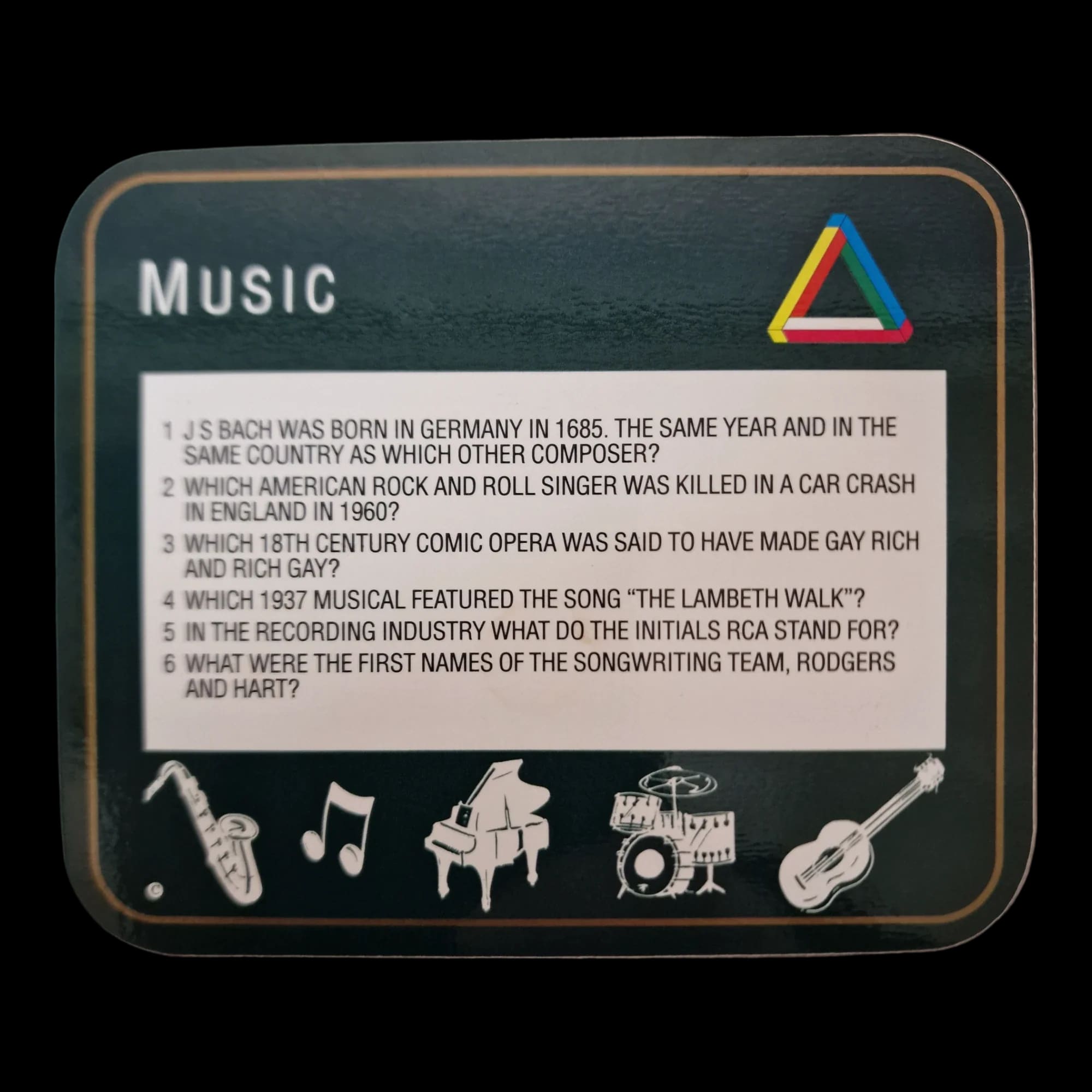 Music Quiz Wooden Coasters - Jason Products - 9 - 2709