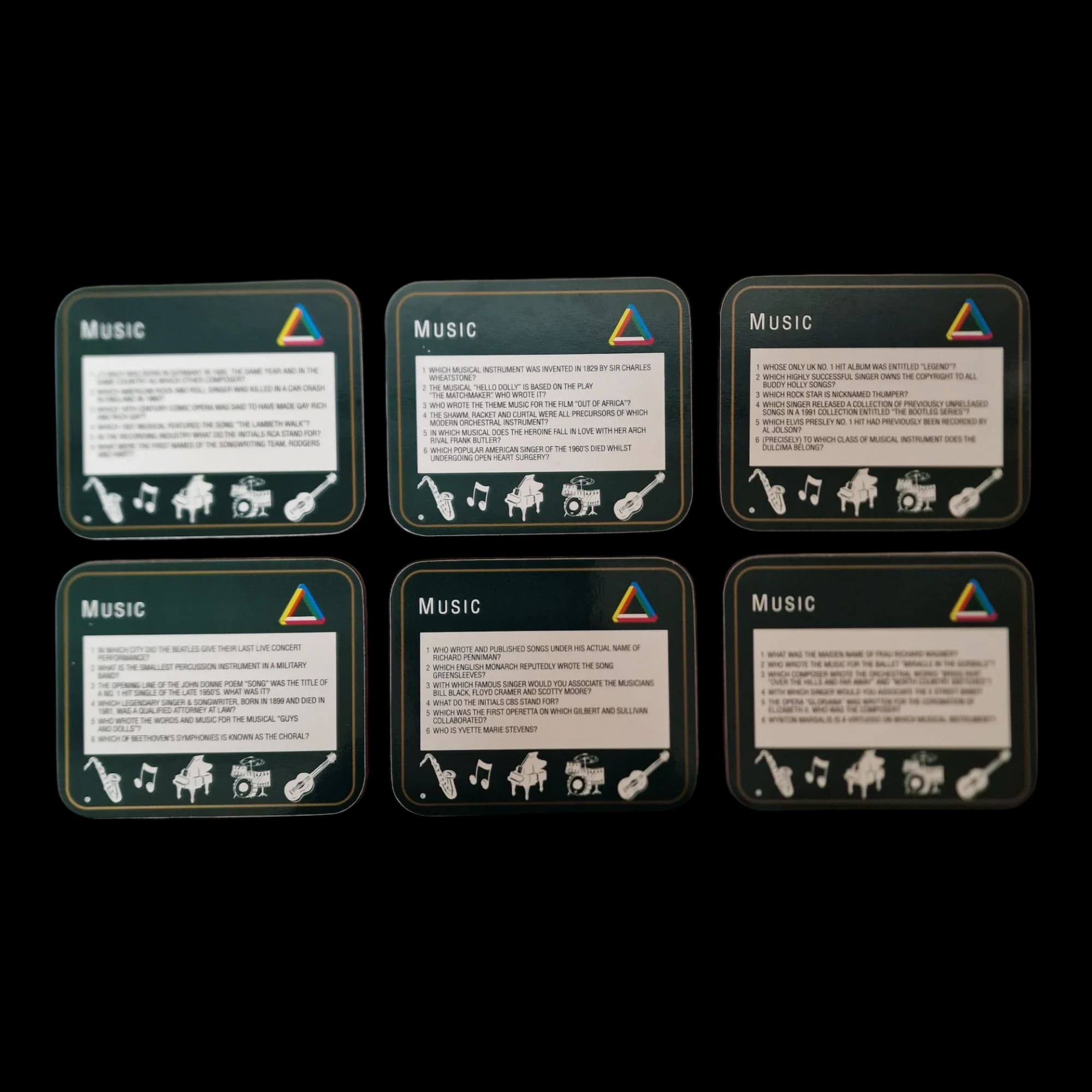 Music Quiz Wooden Coasters - Jason Products - 2 - 2709