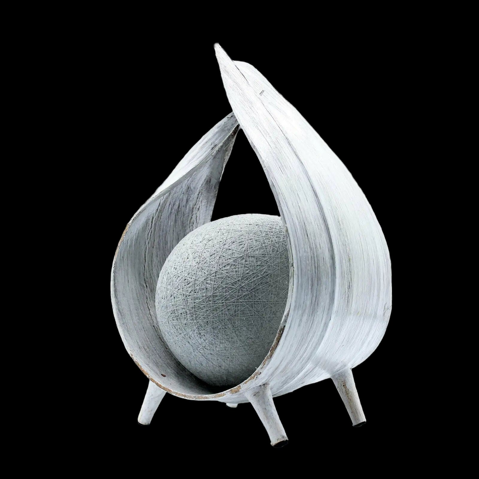 Natural Coconut Leaf Wrap Over Lamp (whitewash Finish)