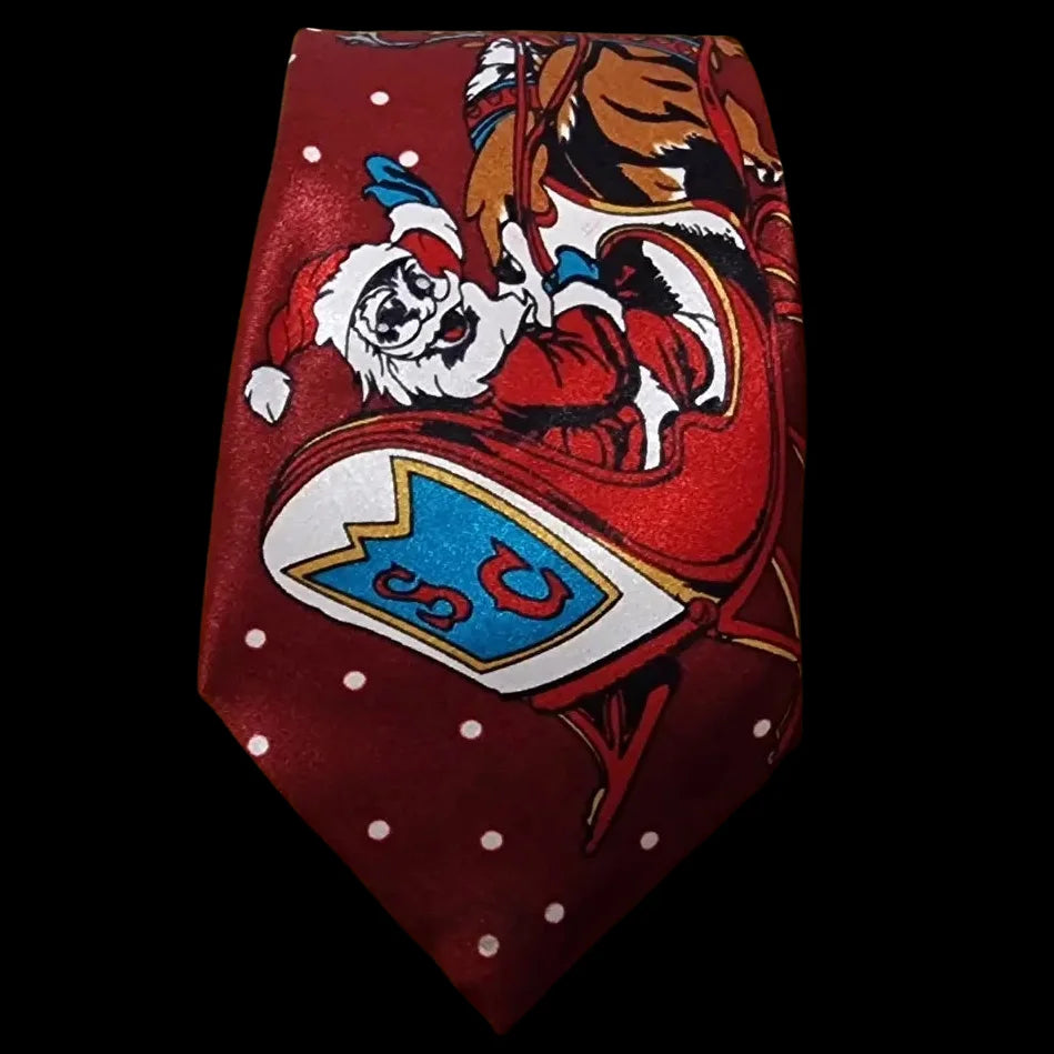 Necktie Top Quality Mens Red Polyester Christmas Santa