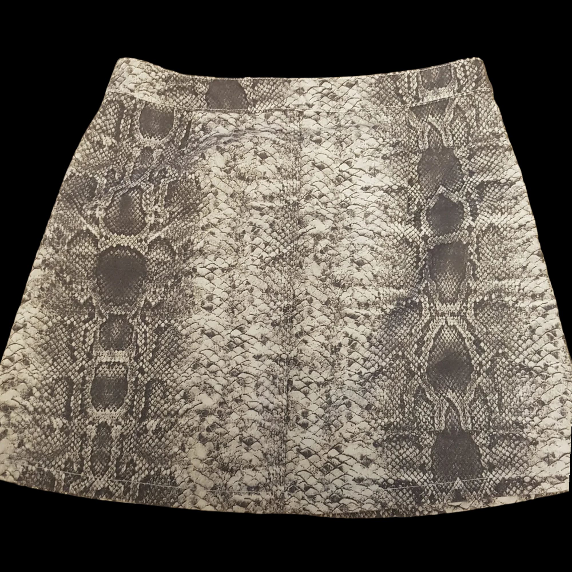 New Look Snake Skin Grey White Denim Skirt UK 12 - Skirts