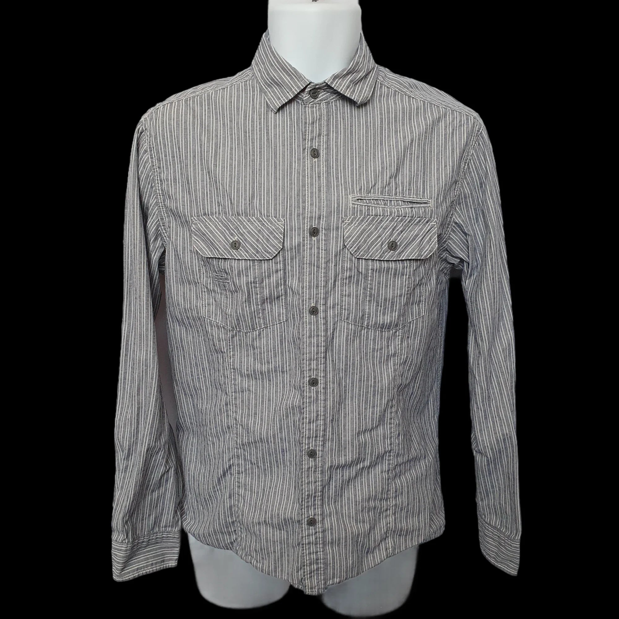 Next Grey Striped Mens Shirt - Small Size Hardwearing