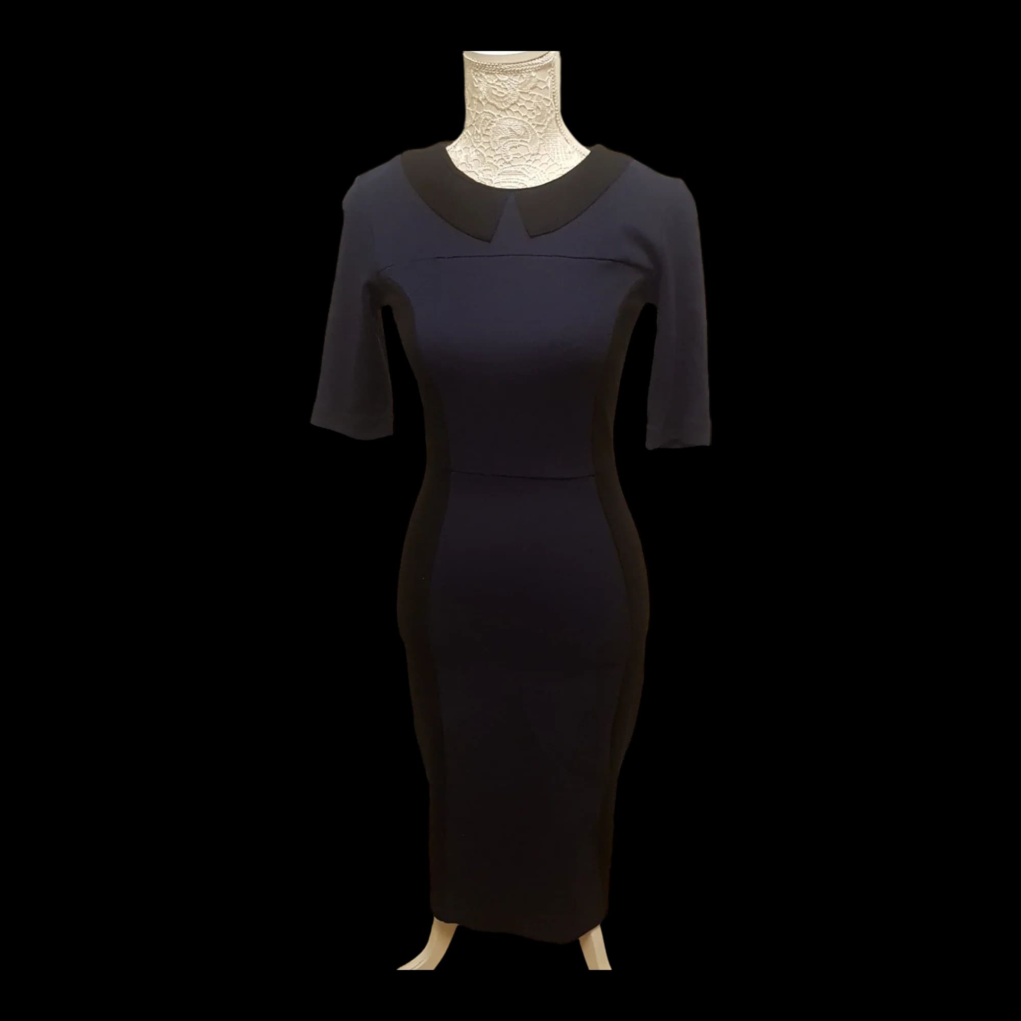Next Navy Black Bodycon Dress Uk 10 - Dresses - 1 - 1843