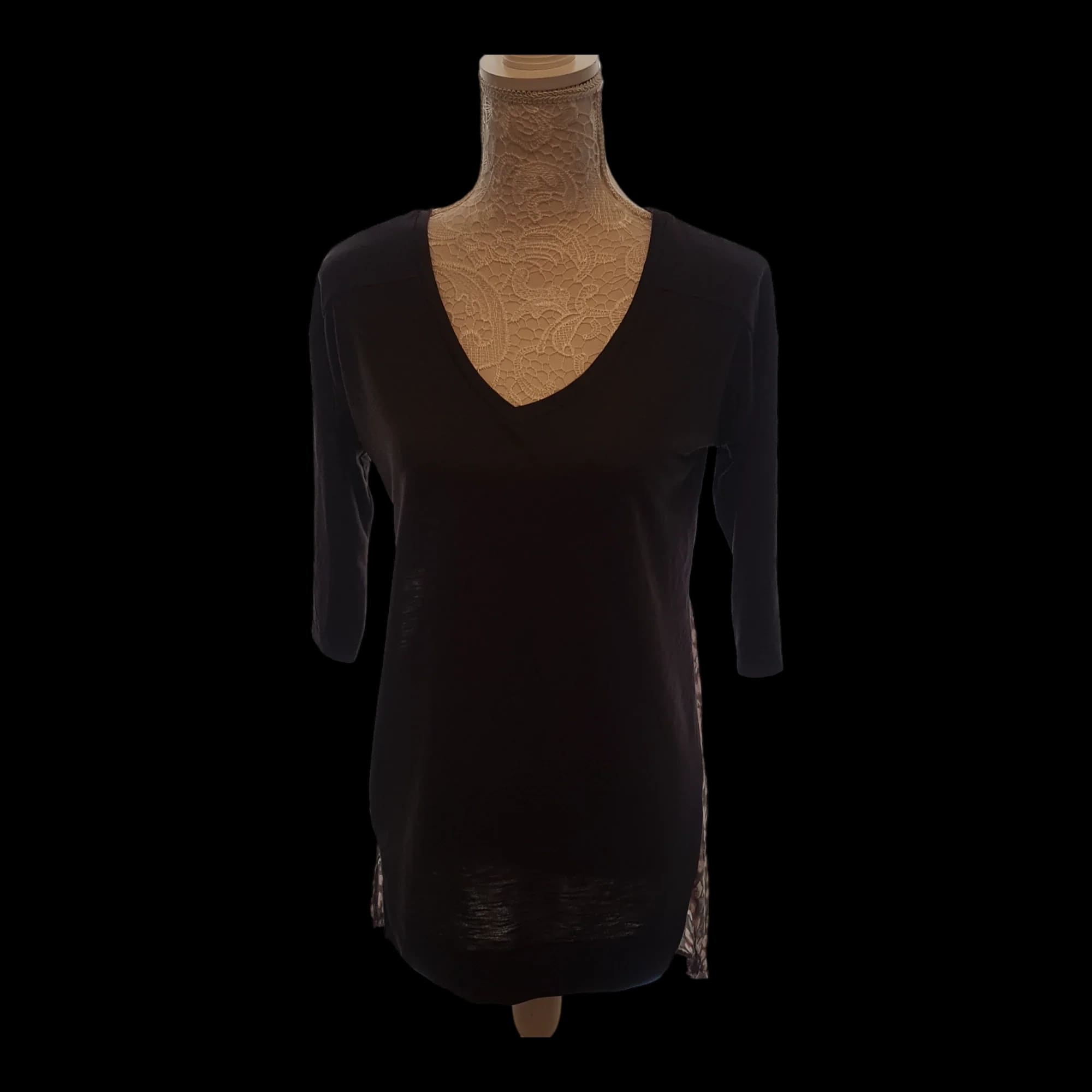 Next Womens Grey Mesh Scoop Neck Tunic Top UK 8 - 1 - 1965