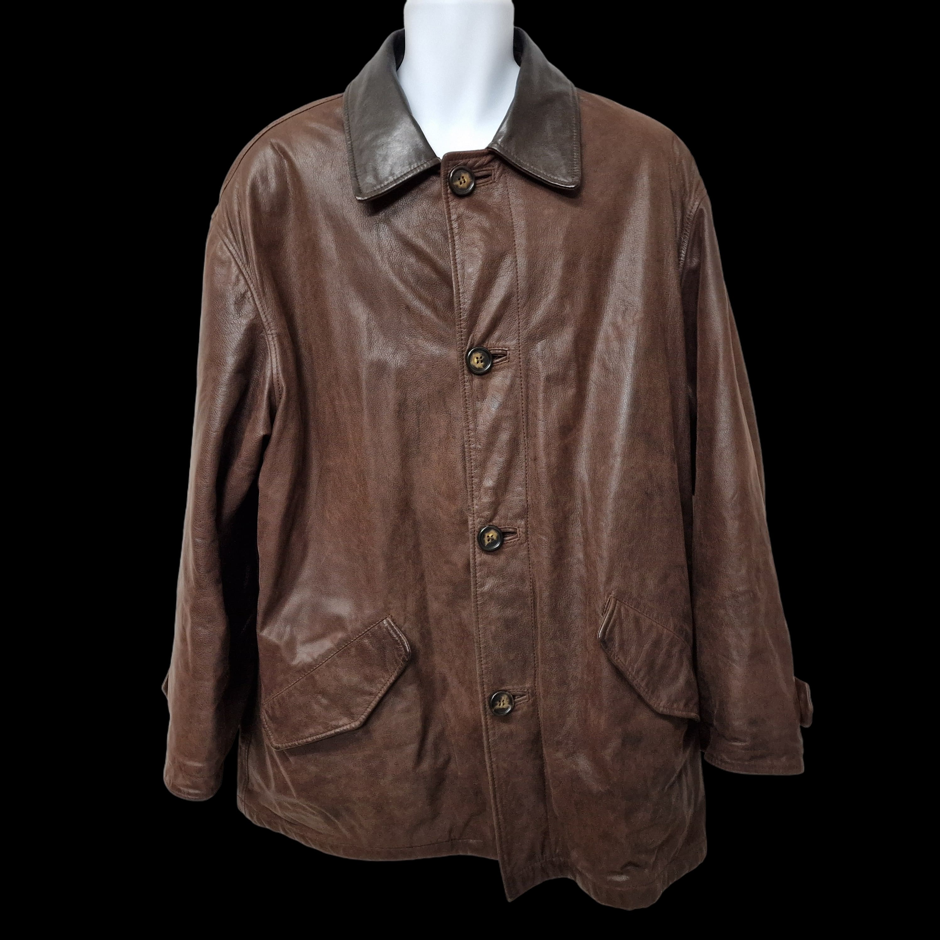 Normans Vintage Brown Basic Soft Leather Jacket UK 4XL - 3