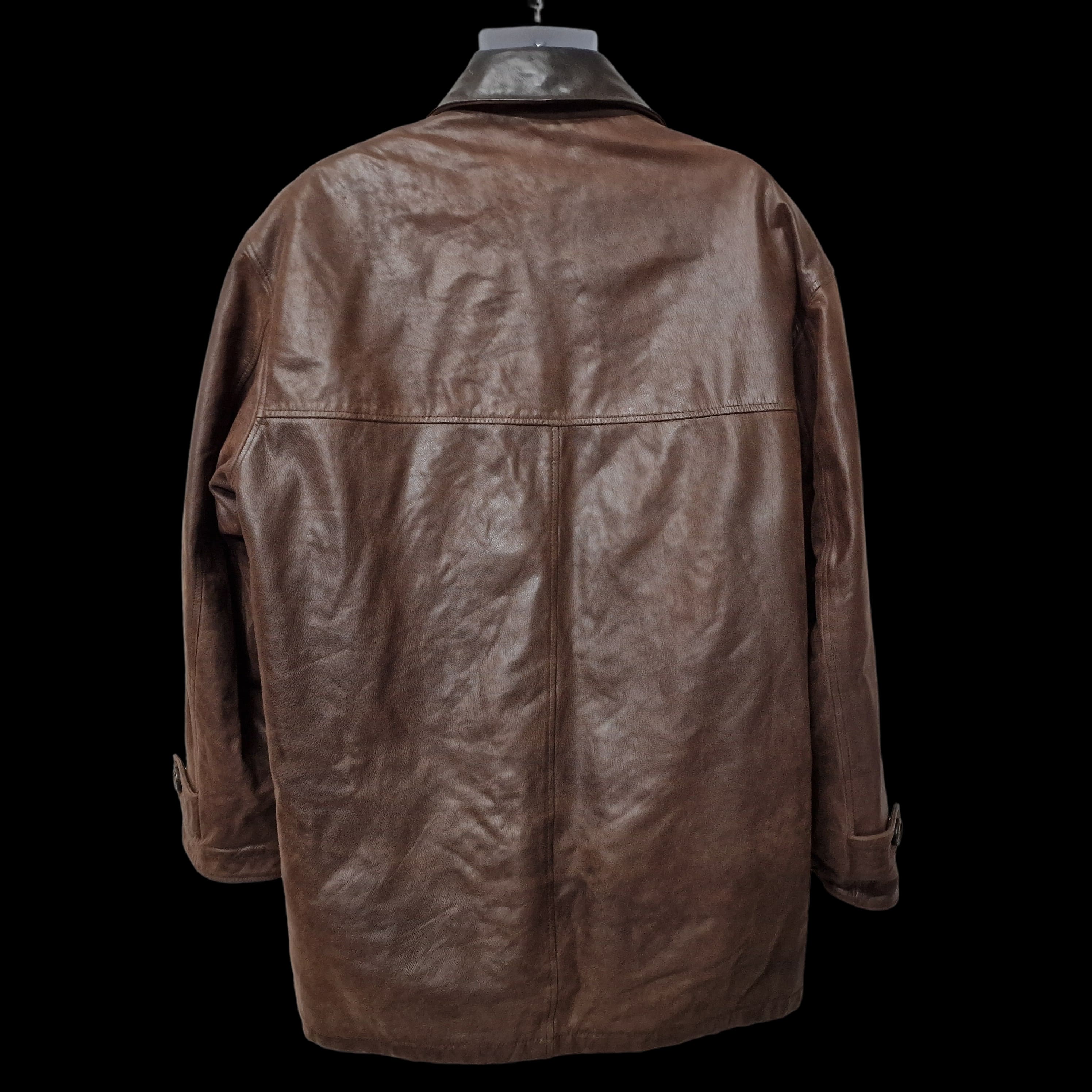 Normans Vintage Brown Basic Soft Leather Jacket UK 4XL - 2