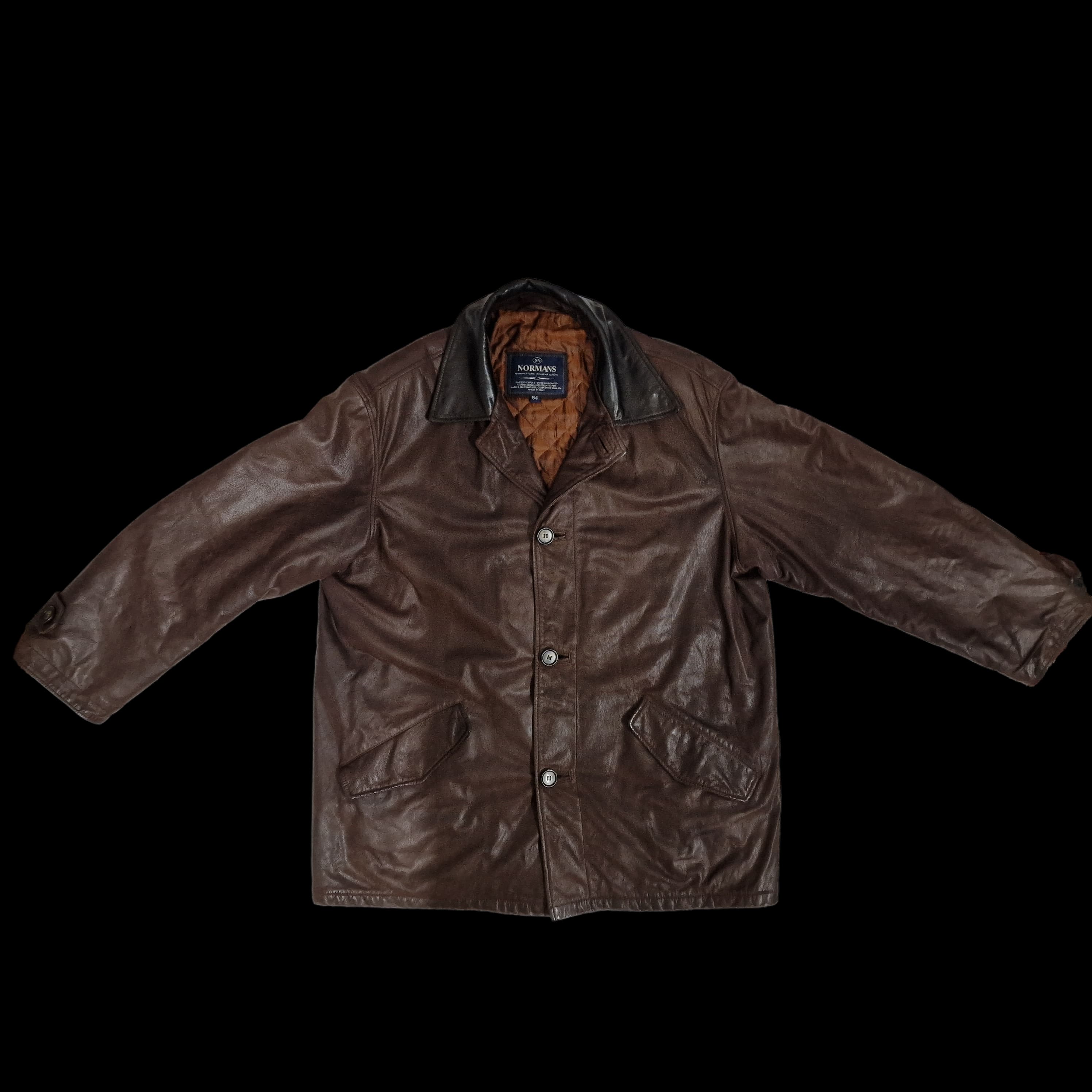 Normans Vintage Brown Basic Soft Leather Jacket UK 4XL - 4