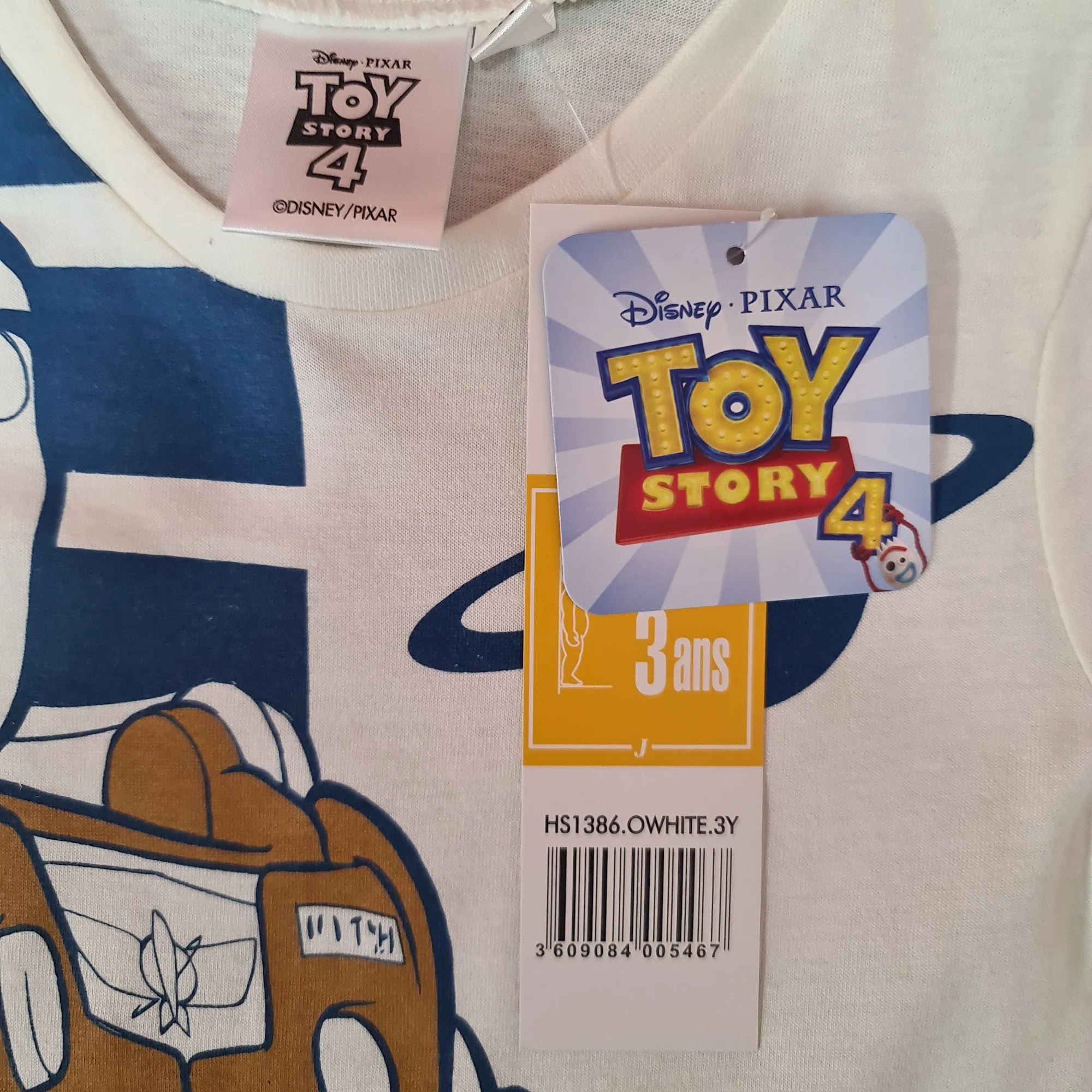 Official Disney Toy Story Buzz Lightyear Grey White T-shirt