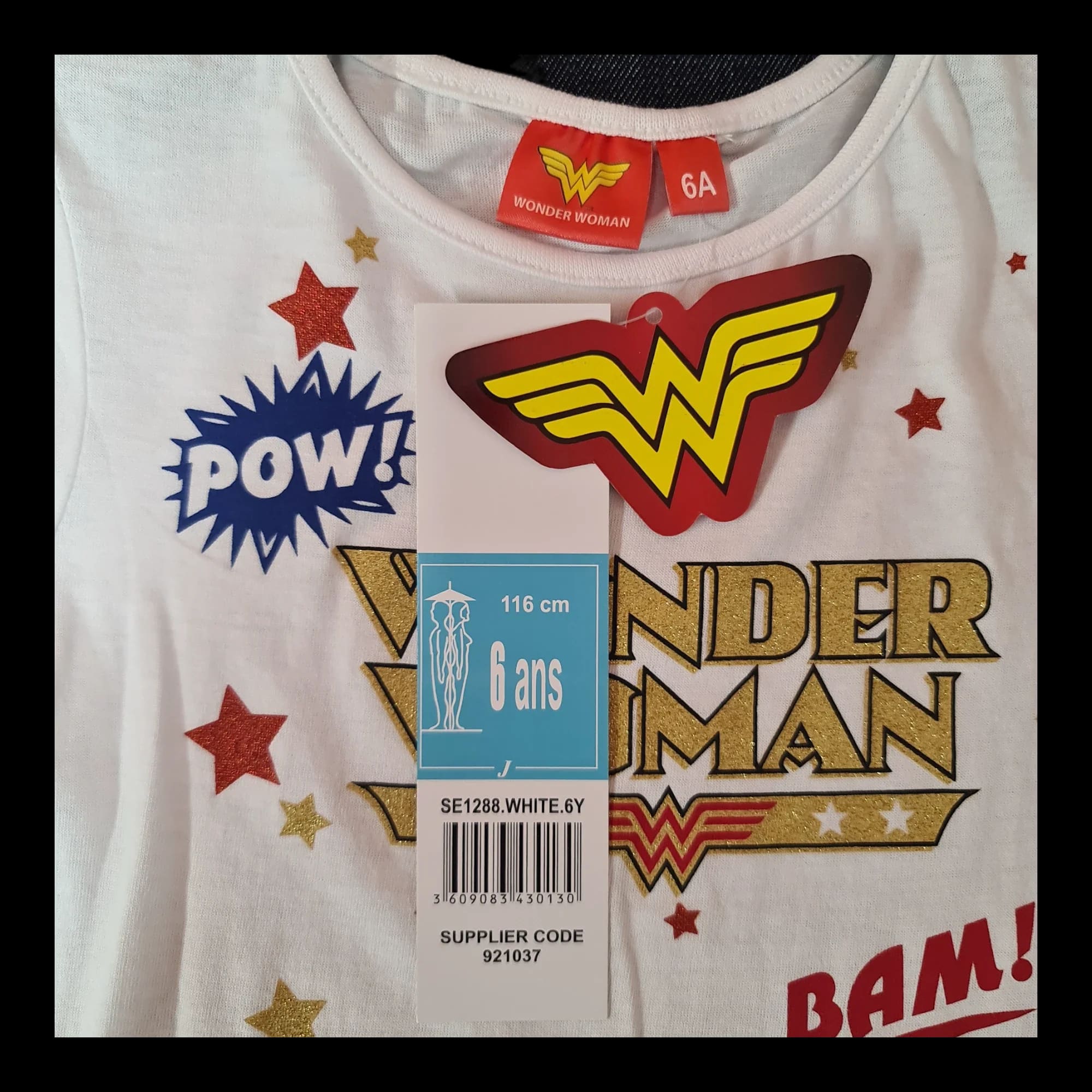Official Wonder Woman Blue Grey White T-shirt - T-Shirts