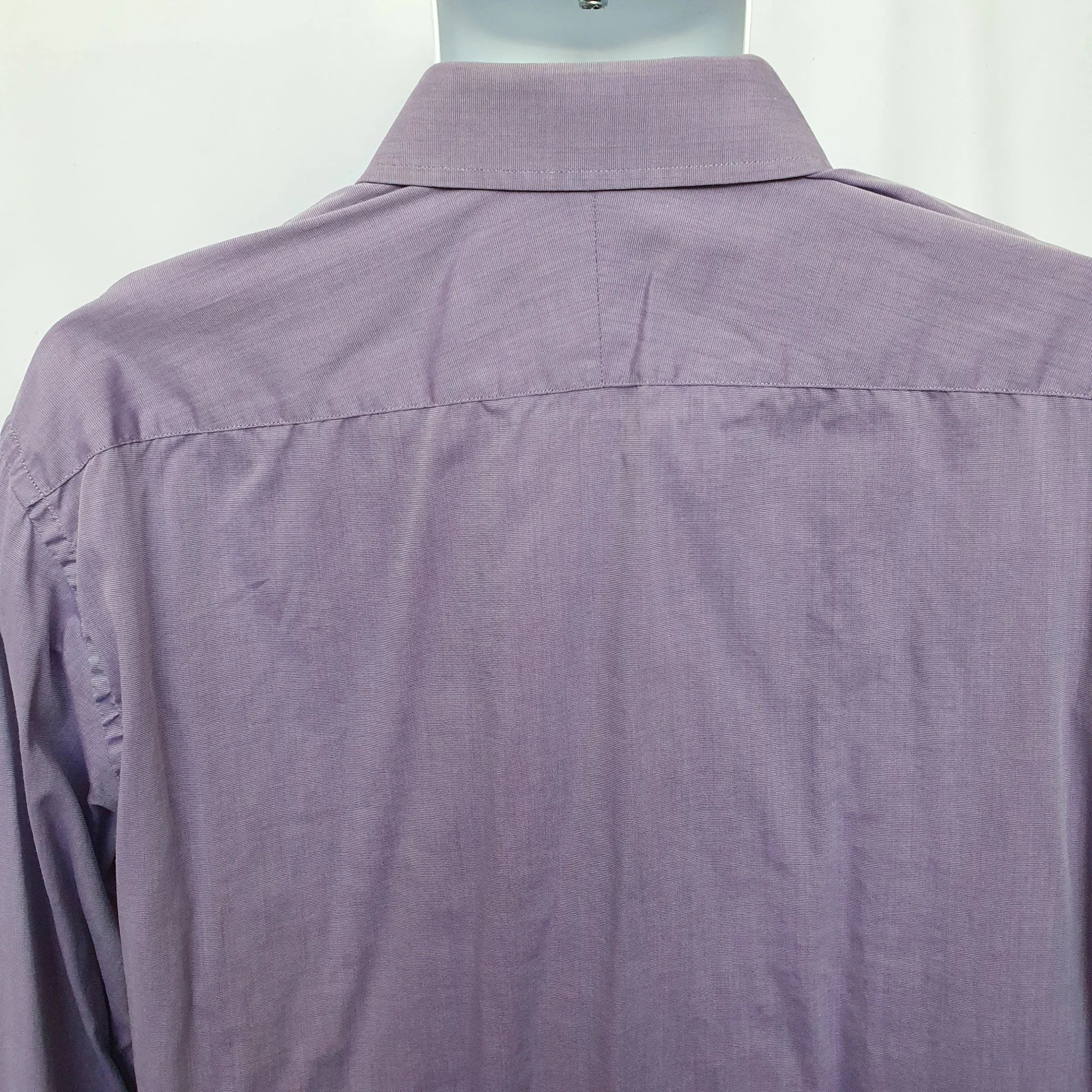 Paul Smith Mens Purple Shirt Branded Buttons 17’ Collar