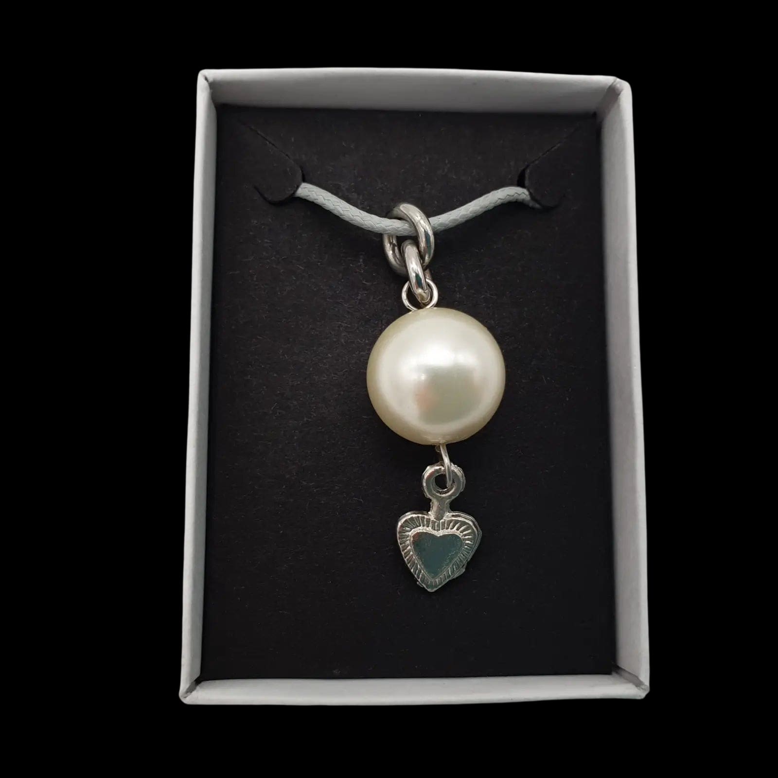 Pearl Love Heart Necklace Drop Pendant Charm Handmade