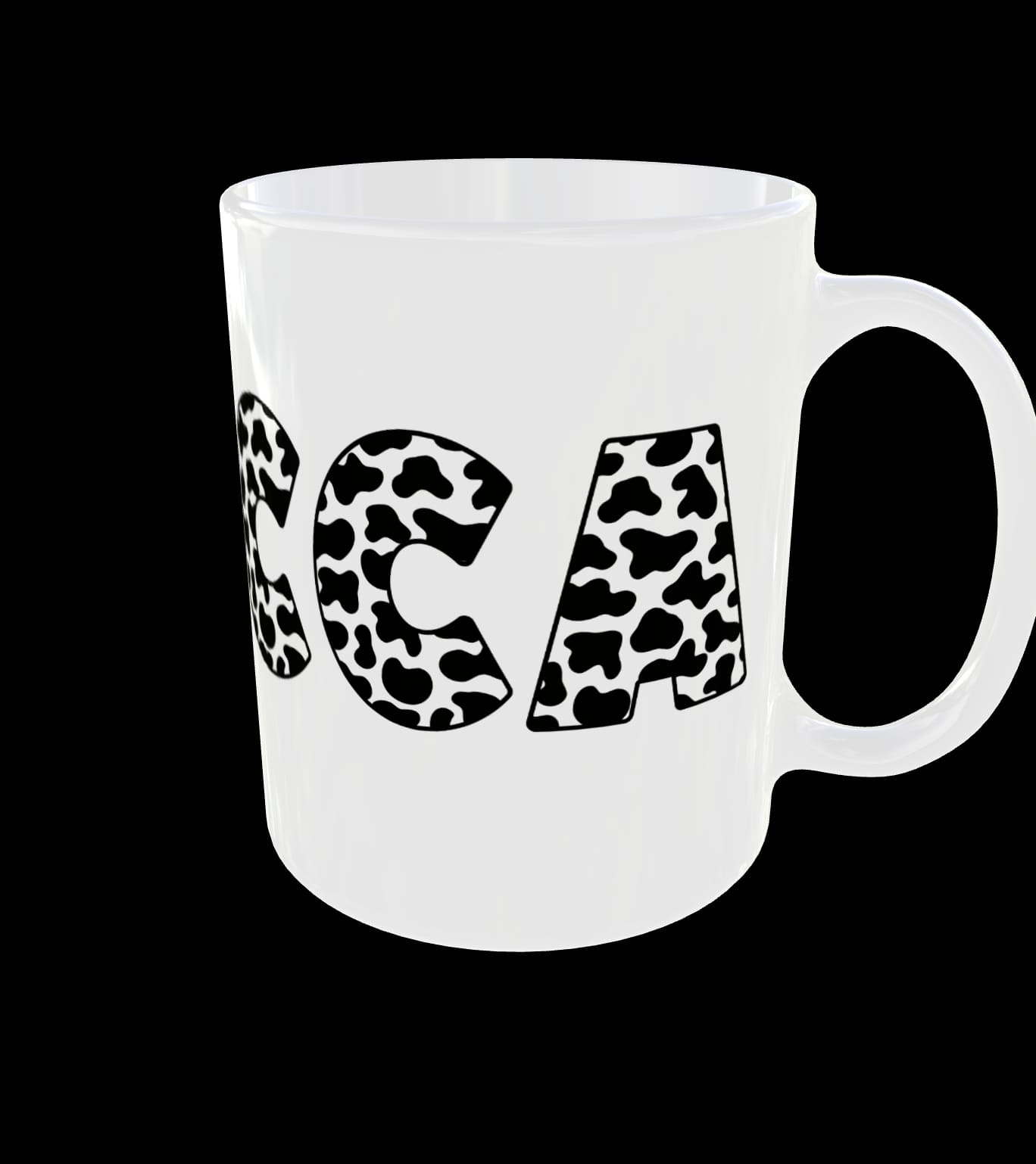 Personalised Name Mug Cow Animal Print Custom Gifts