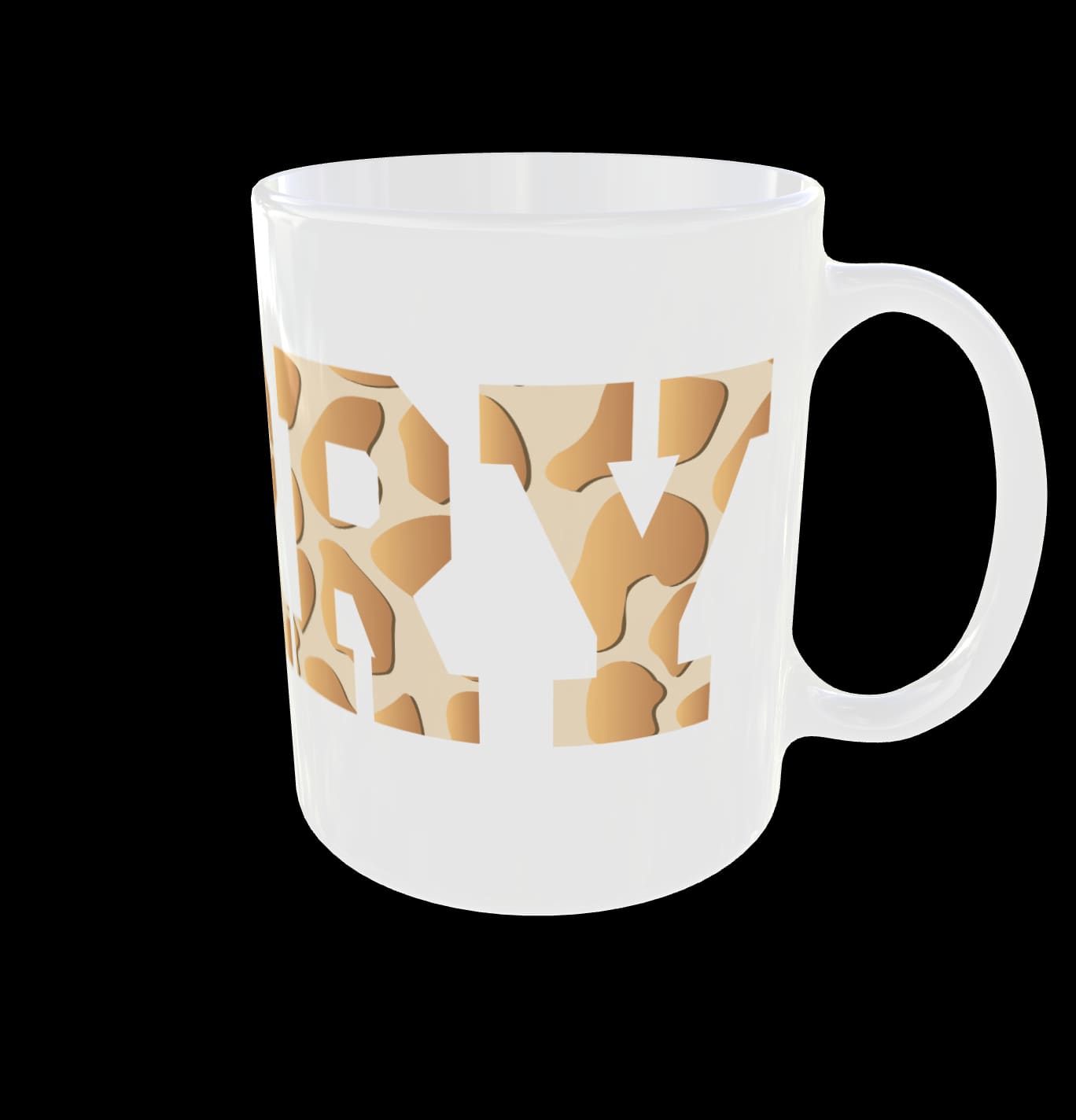 Personalised Name Mug Giraffe Animal Print Sublimation