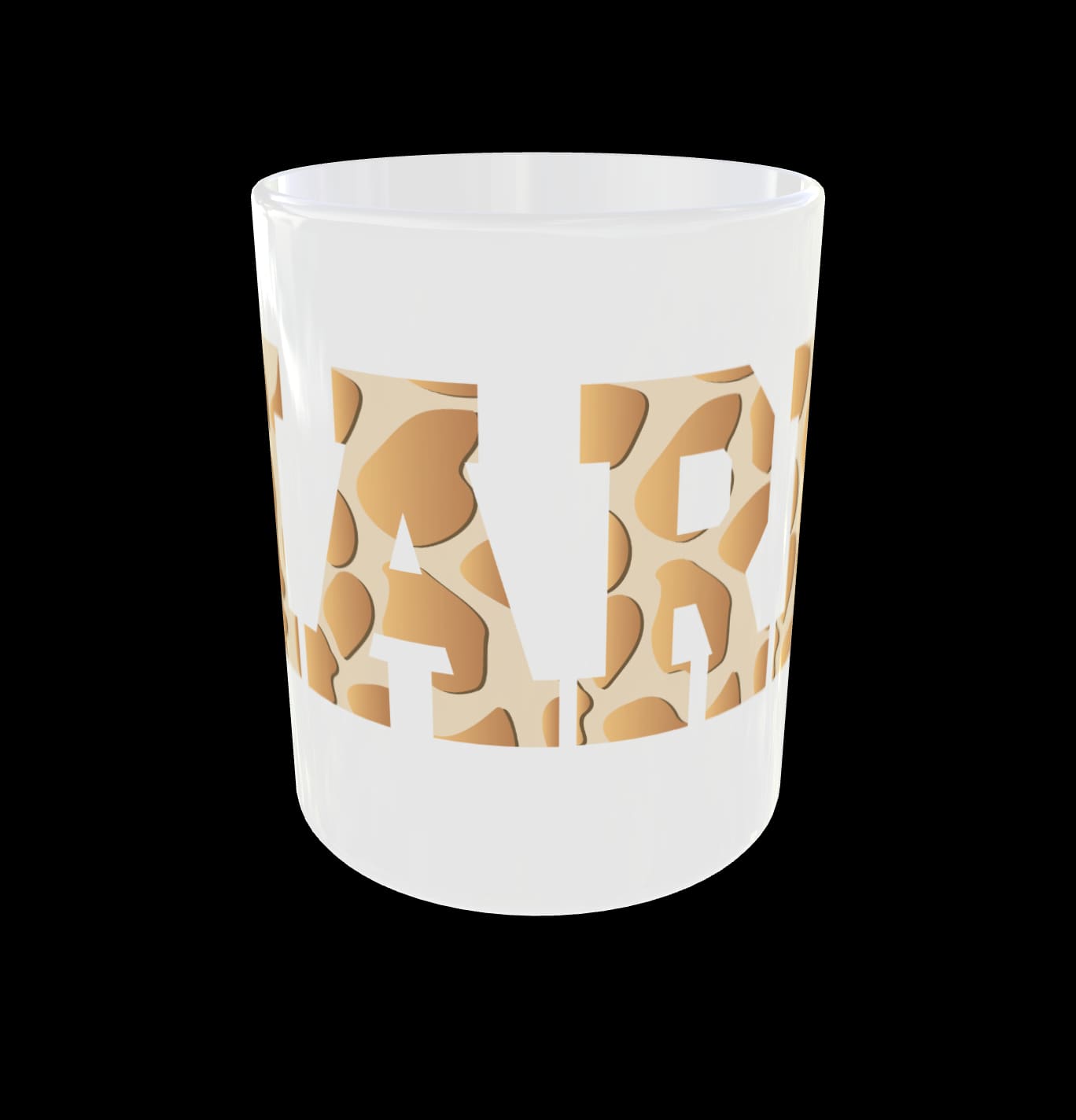 Personalised Name Mug Giraffe Animal Print Sublimation