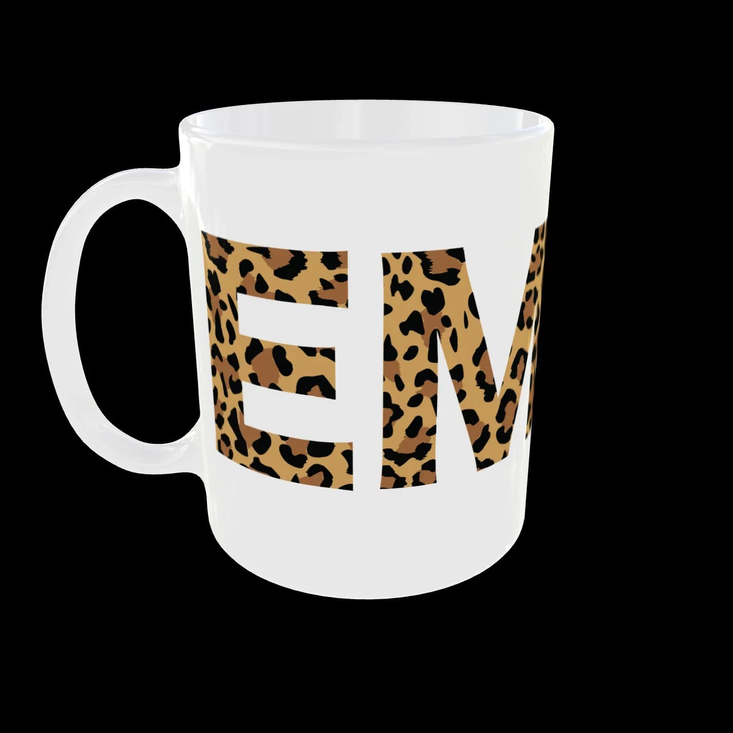 Personalised Name Mug Leopard Animal Print Design