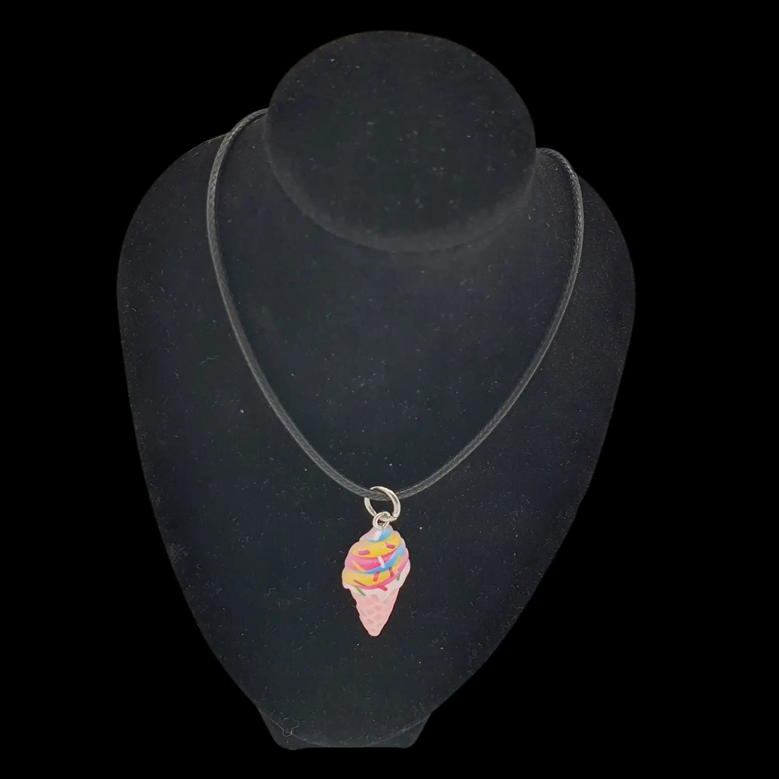 Pink Ice Cream Necklace Novelty Fun Kids Pendant Charm