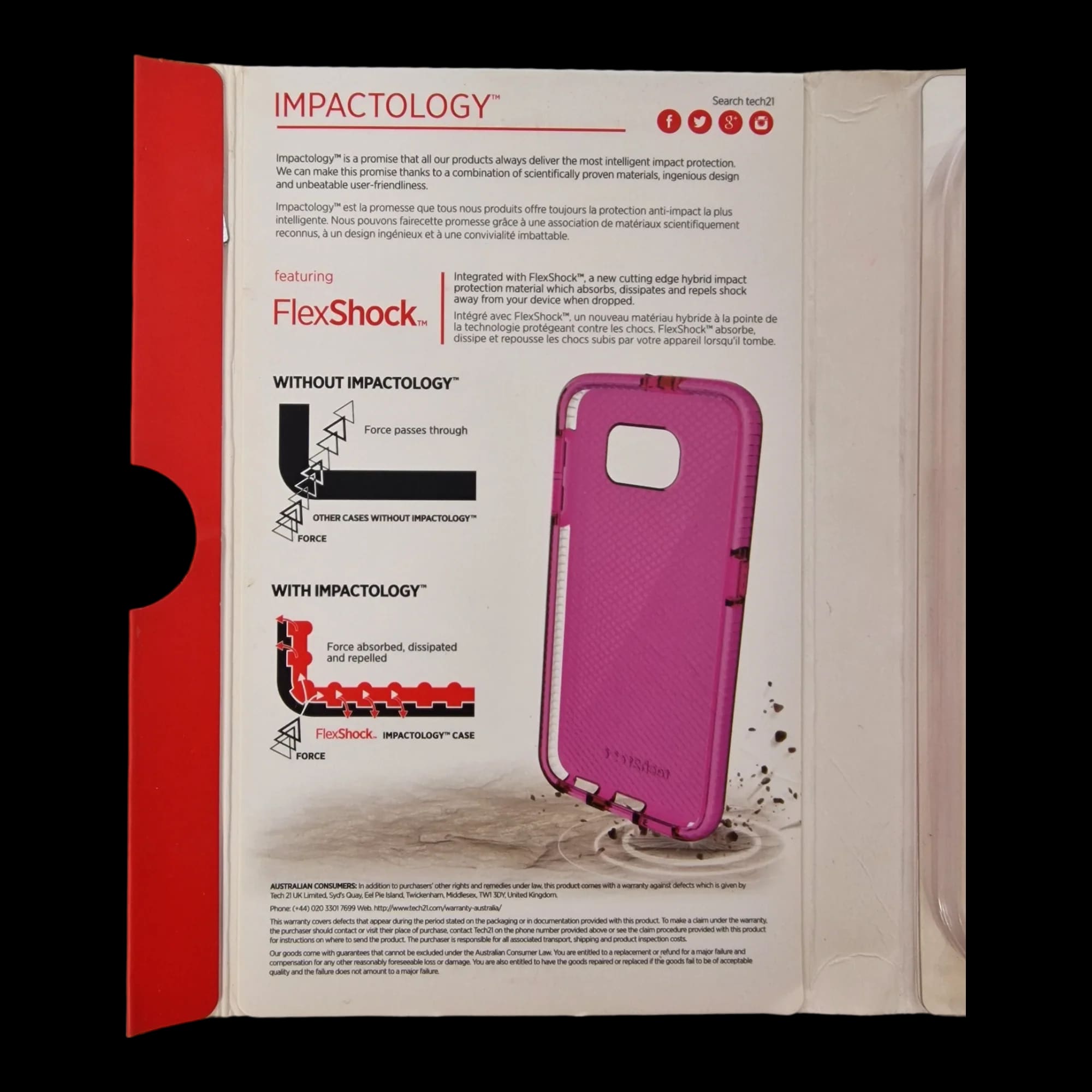 Pink Tech21 Evo Check Phone Case For Samsung Galaxy S6 - 5
