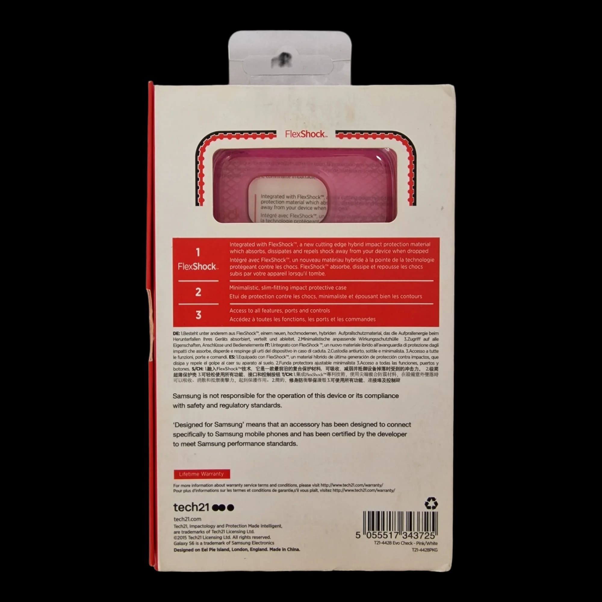 Pink Tech21 Evo Check Phone Case For Samsung Galaxy S6 - 4