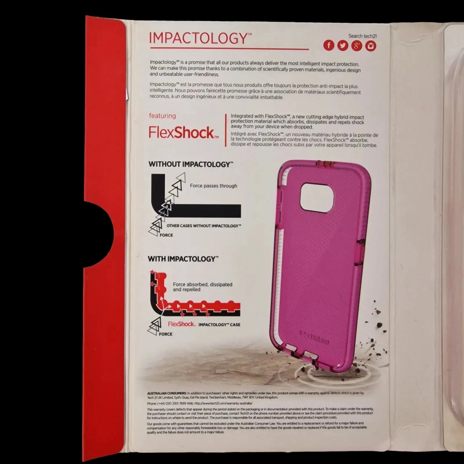 Pink Tech21 Evo Check Phone Case For Samsung Galaxy S6 - 4