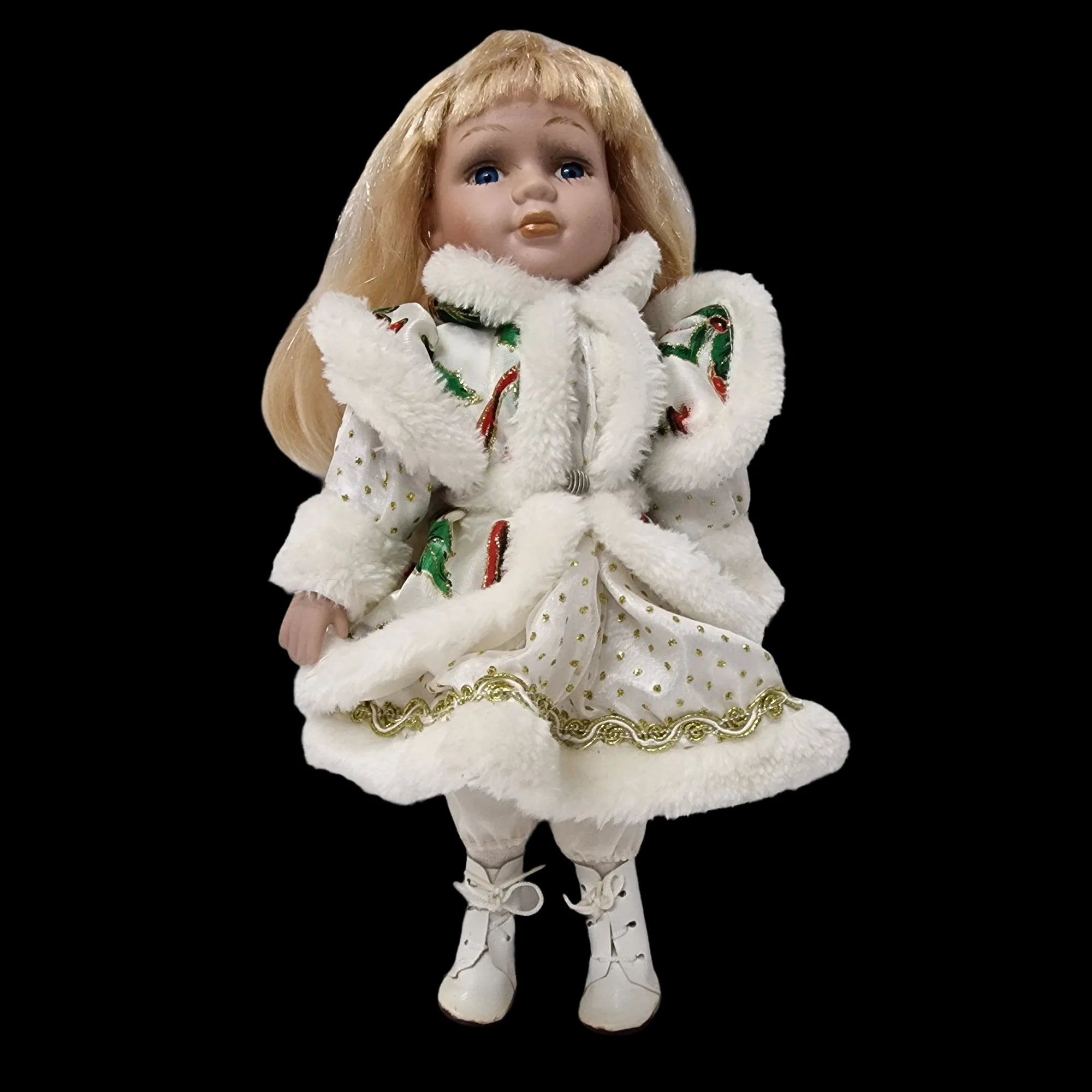 Porcelain Doll Female Christmas Dress Removeable Clothes