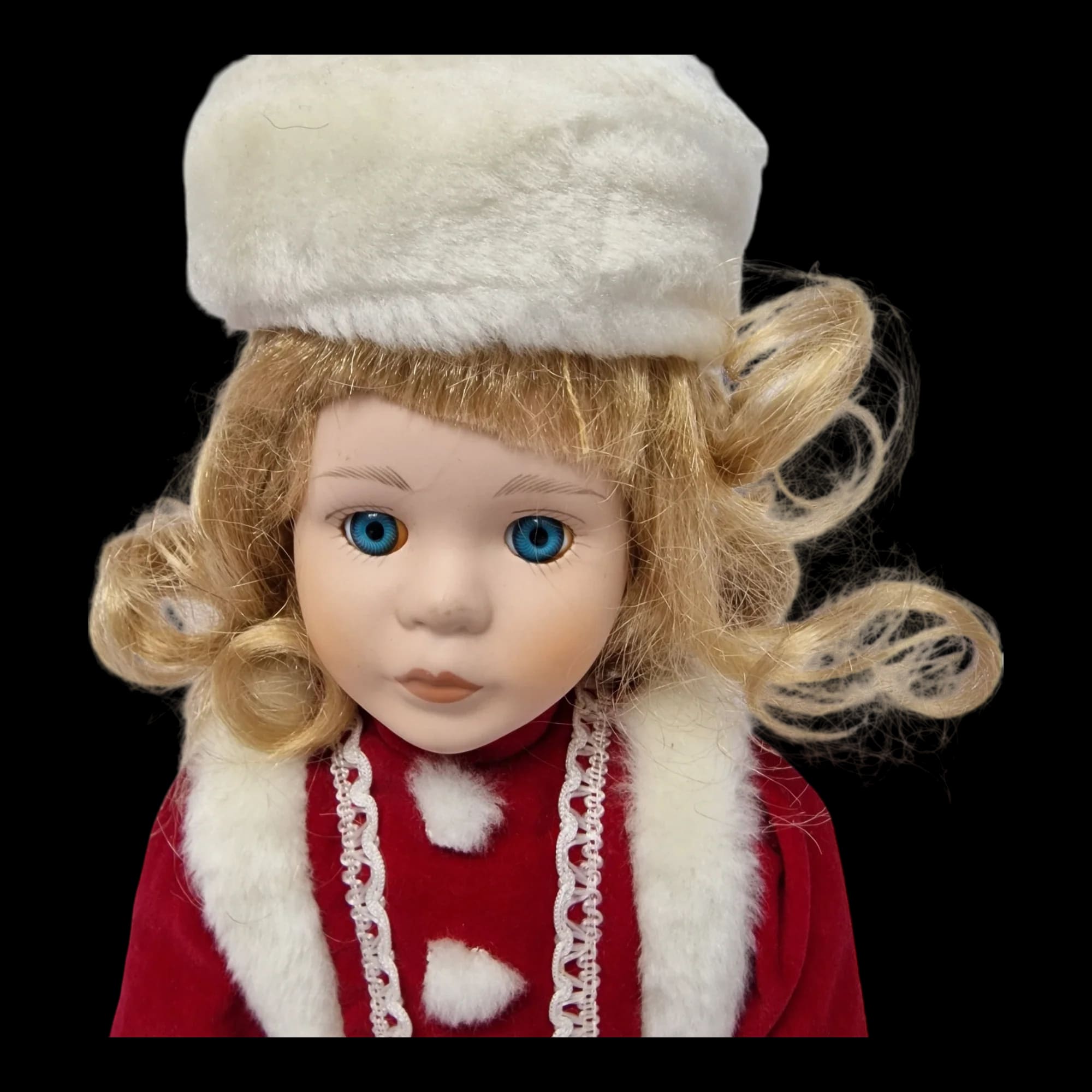 Porcelain Doll Female Christmas Outfit Display Stand