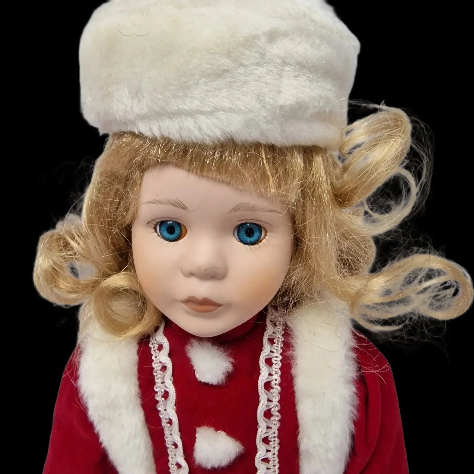 Porcelain Doll Female Christmas Outfit Display Stand