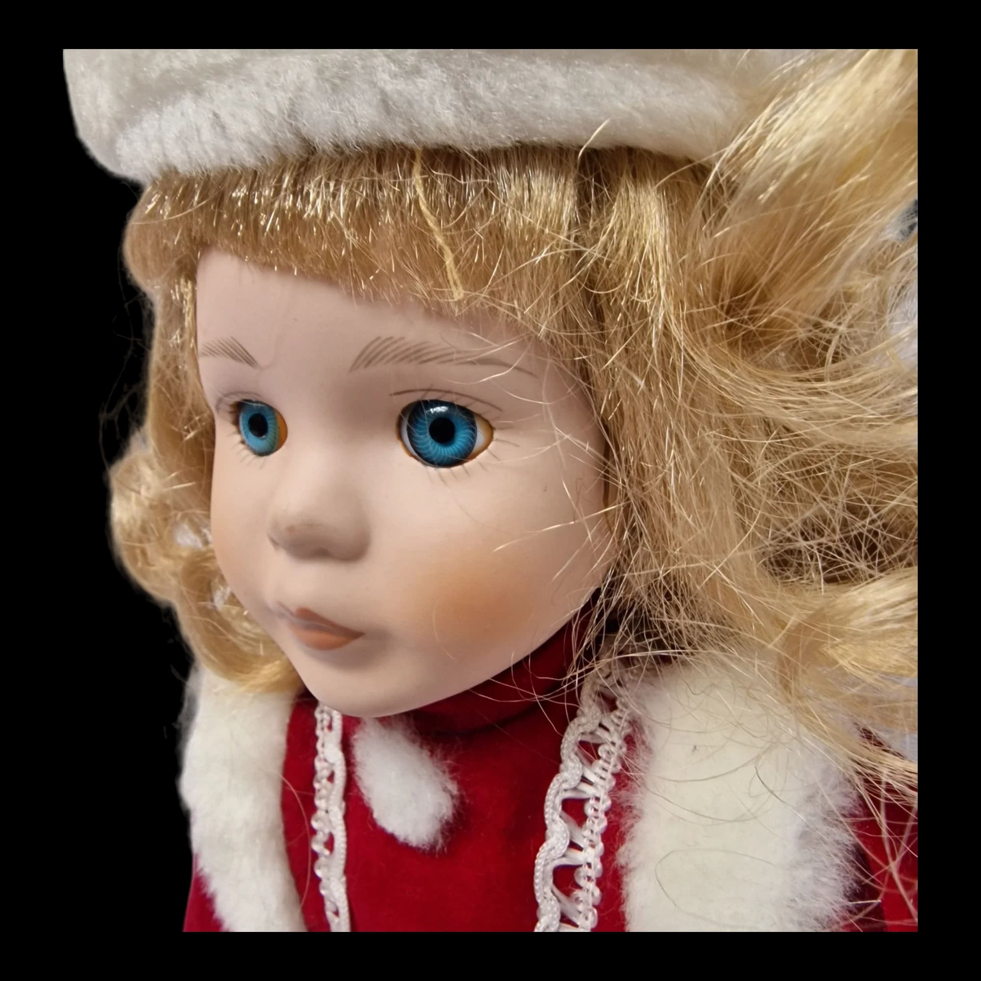 Porcelain Doll Female Christmas Outfit Display Stand