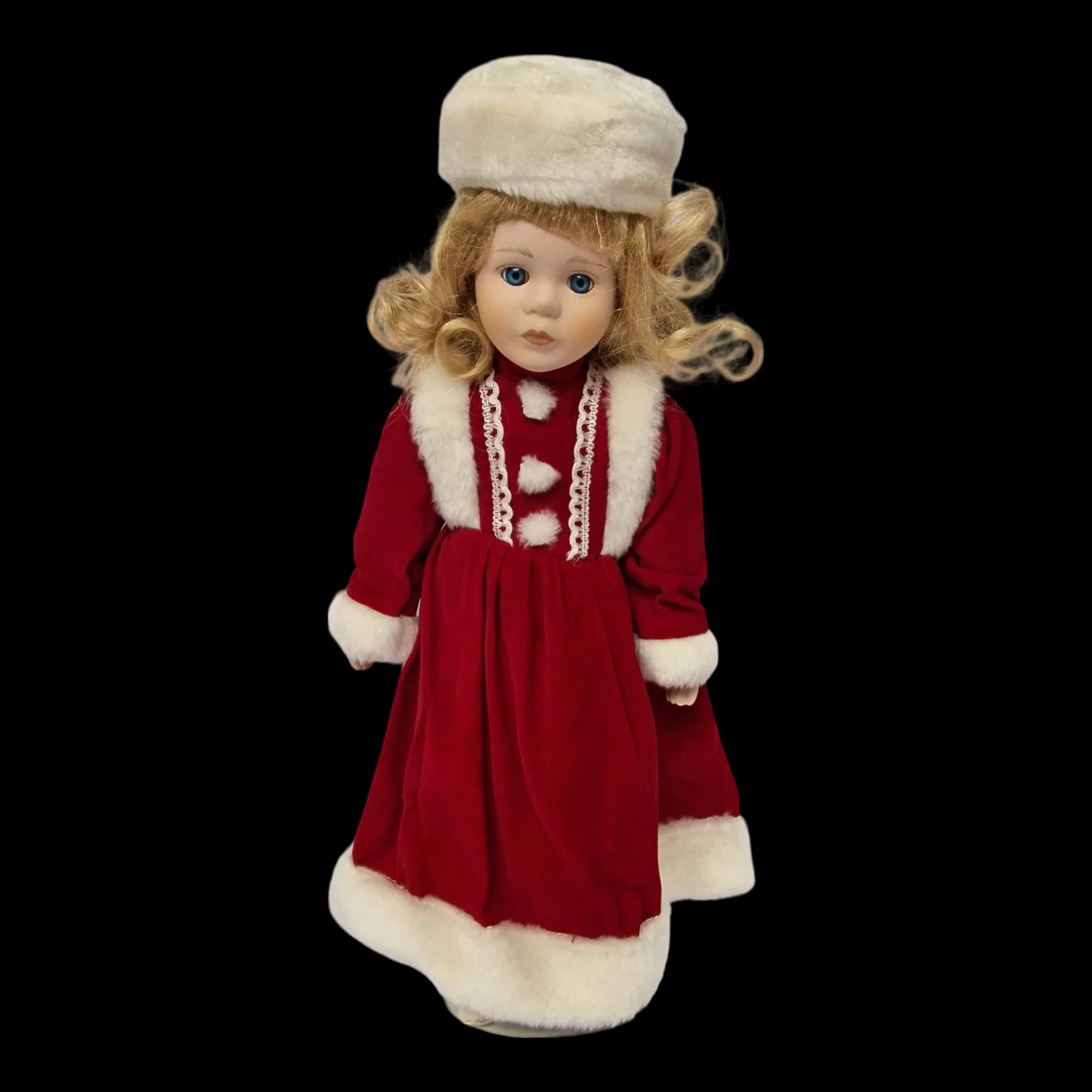 Porcelain Doll Female Christmas Outfit Display Stand